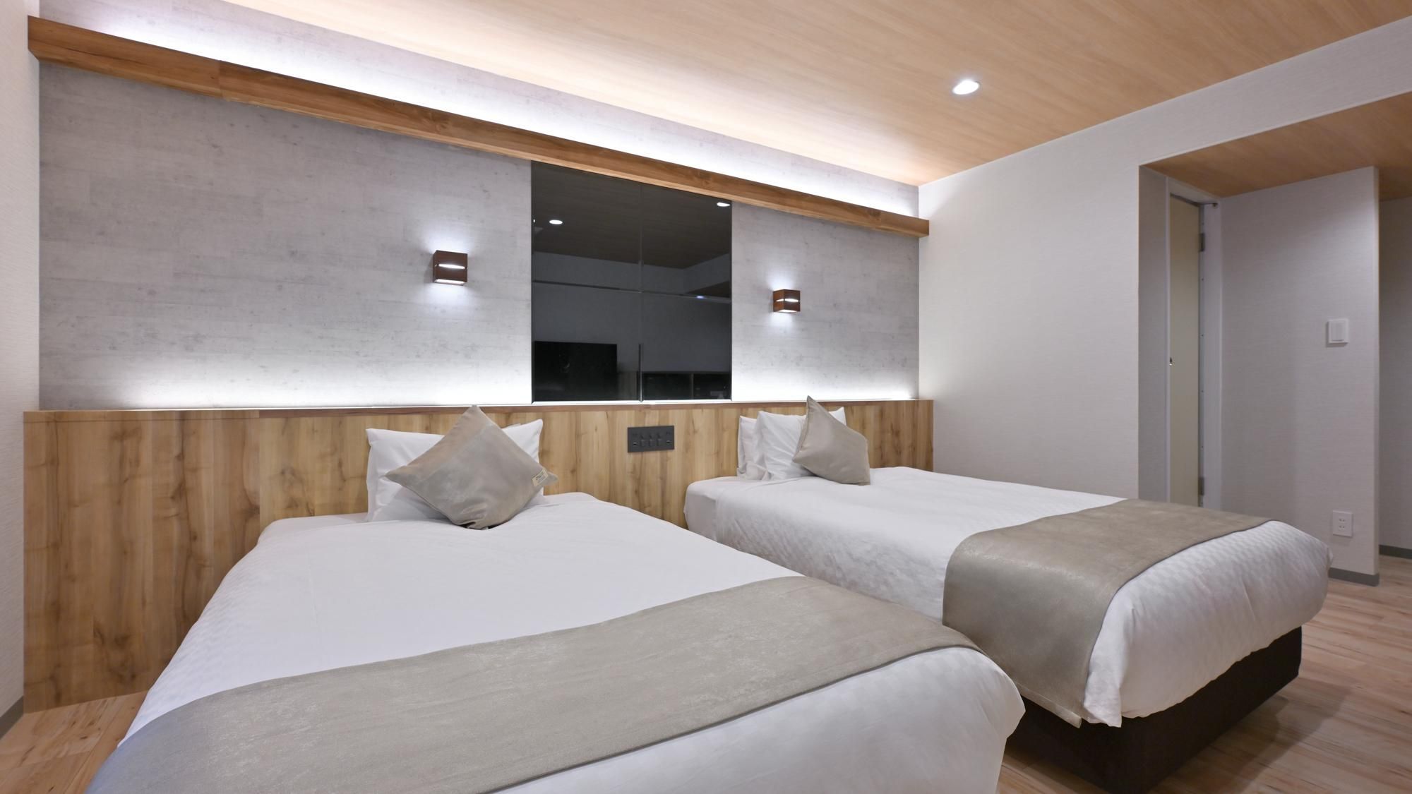 Western Modern Standard Twin Room with Open-Air Bath and Terrace