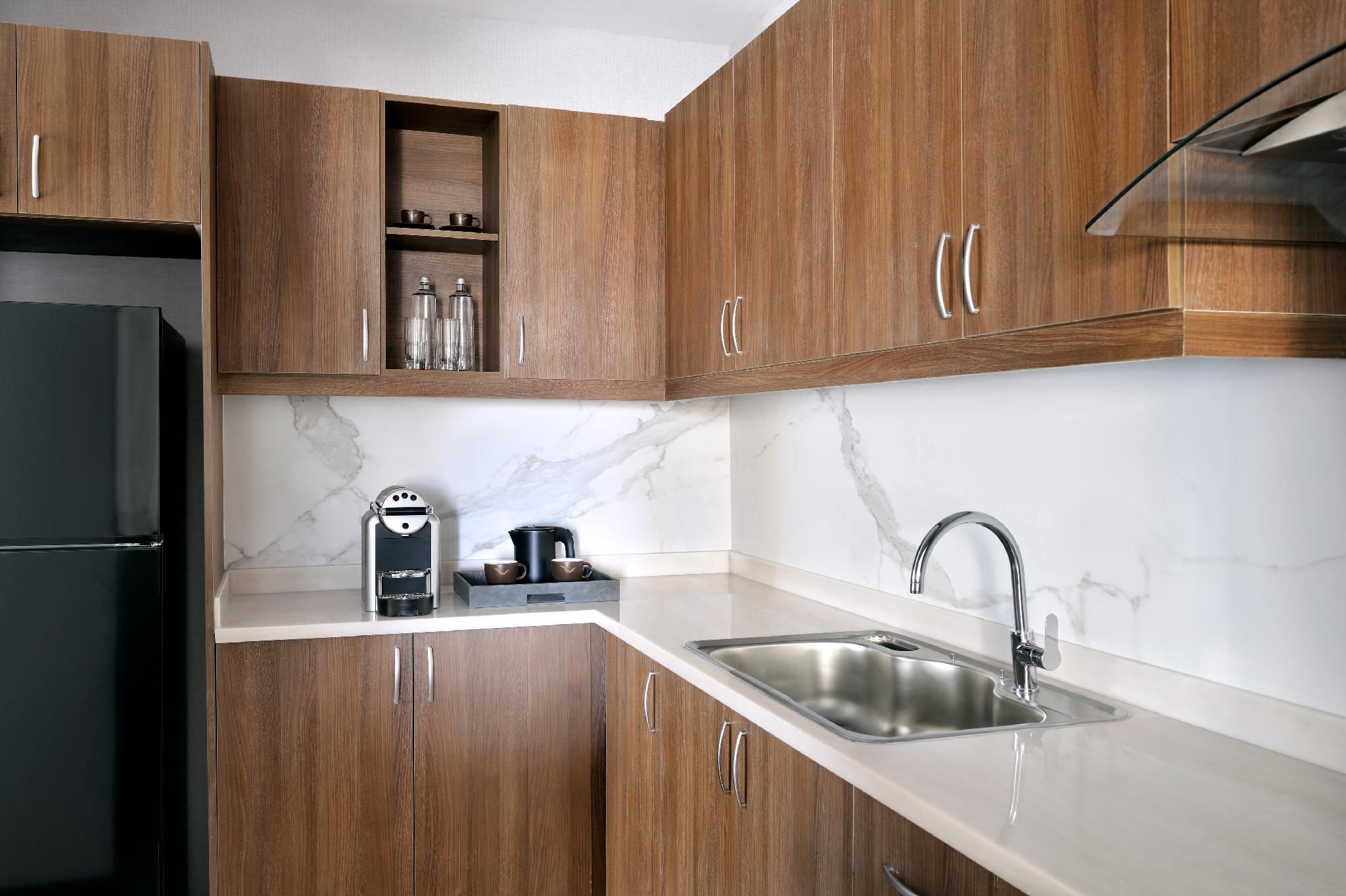 Junior Suite with 1 Double Bed, Kitchen, and Pool View