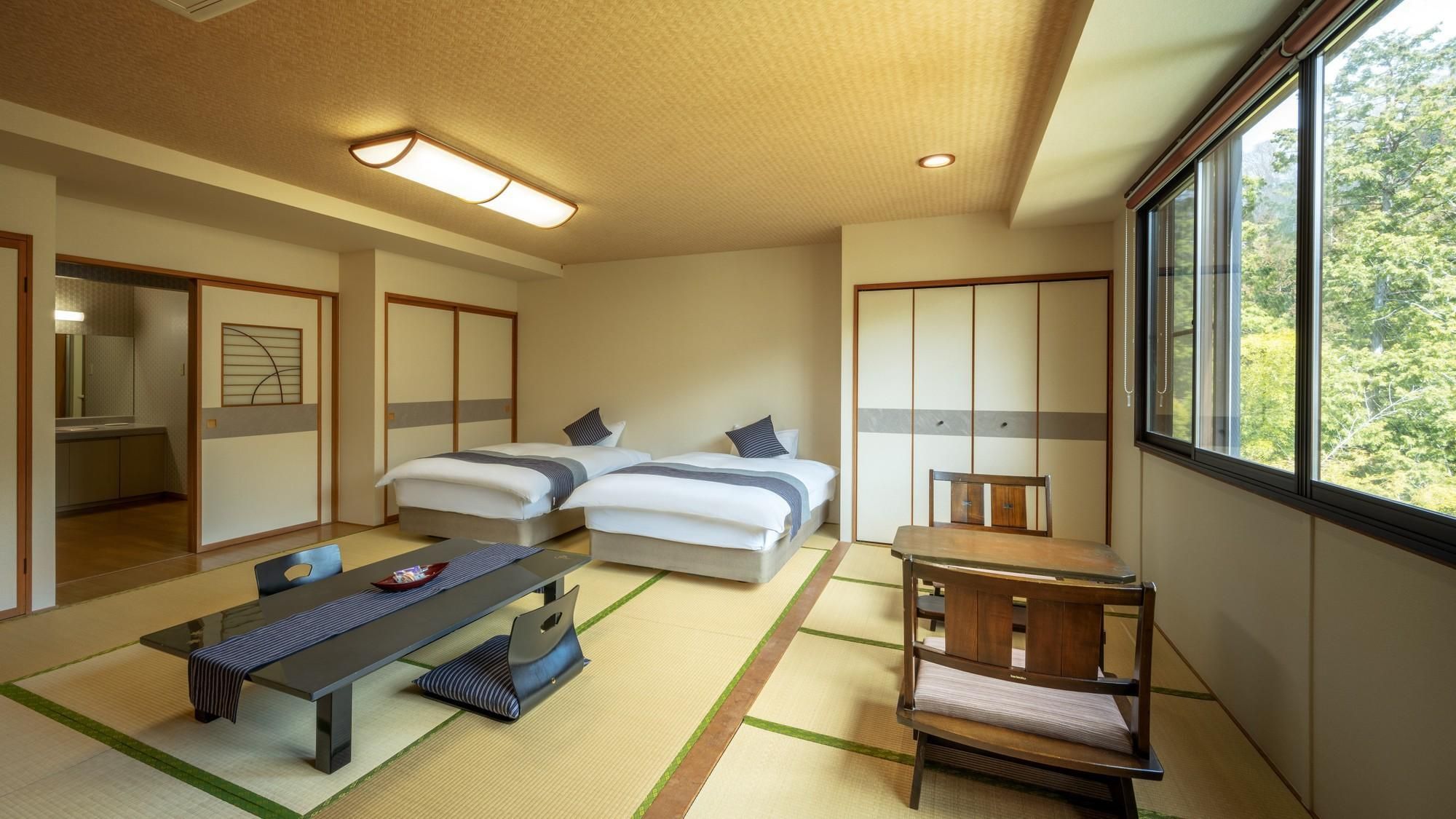 Japanese Western Style Room with 2 Semi-Double Beds - Non-Smoking