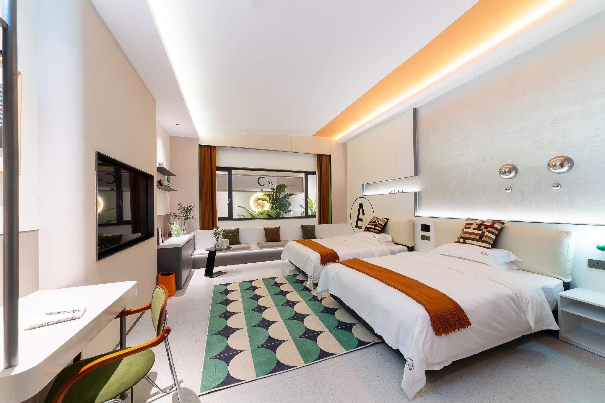 Business Double Room with 2 Single Beds
