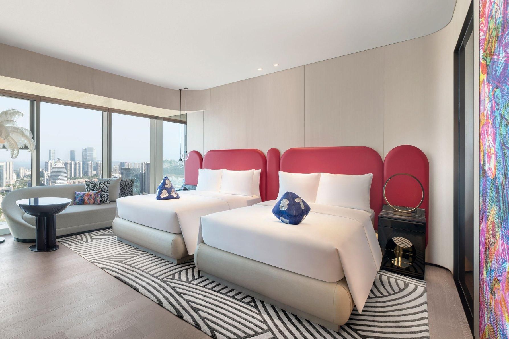 W Xiamen Spectacular Room, Guest room, 2 Double, Partial ocean view