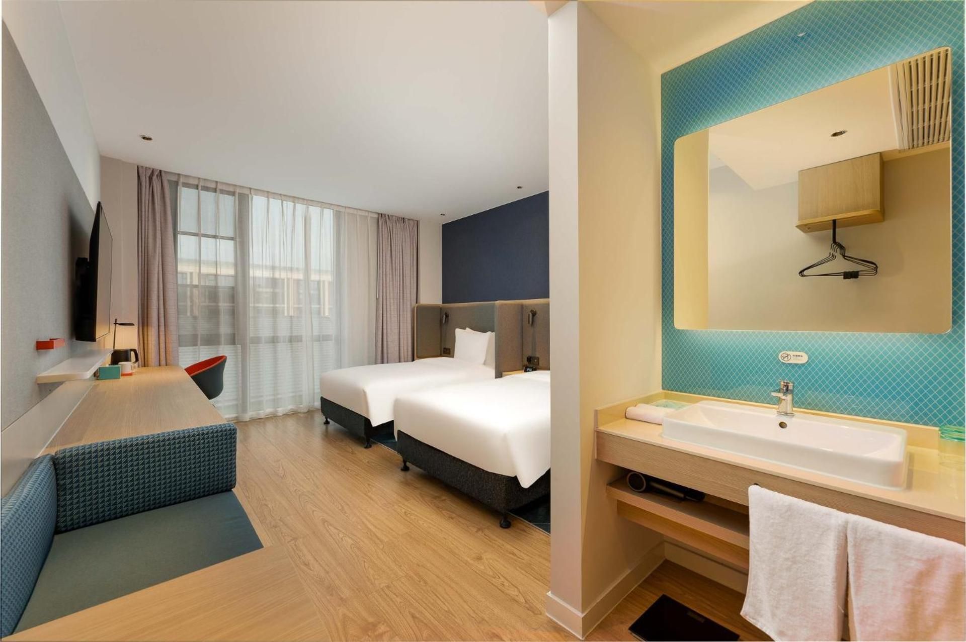 Standard Double Room with Two Double Beds and Minifridge