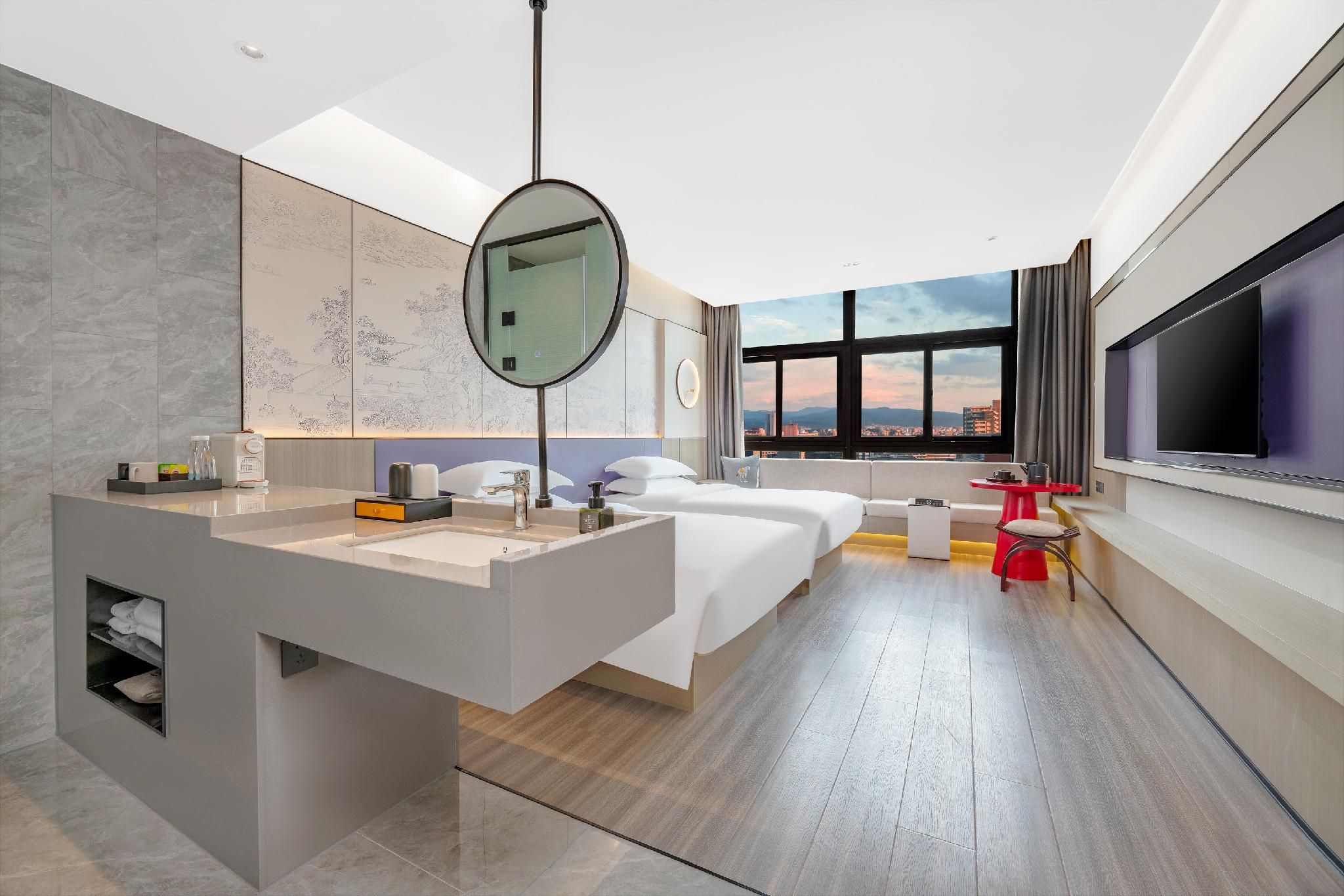 New Century Mansion Hotel Cixi Guanhaiwei Deluxe Twin Bed Room 3