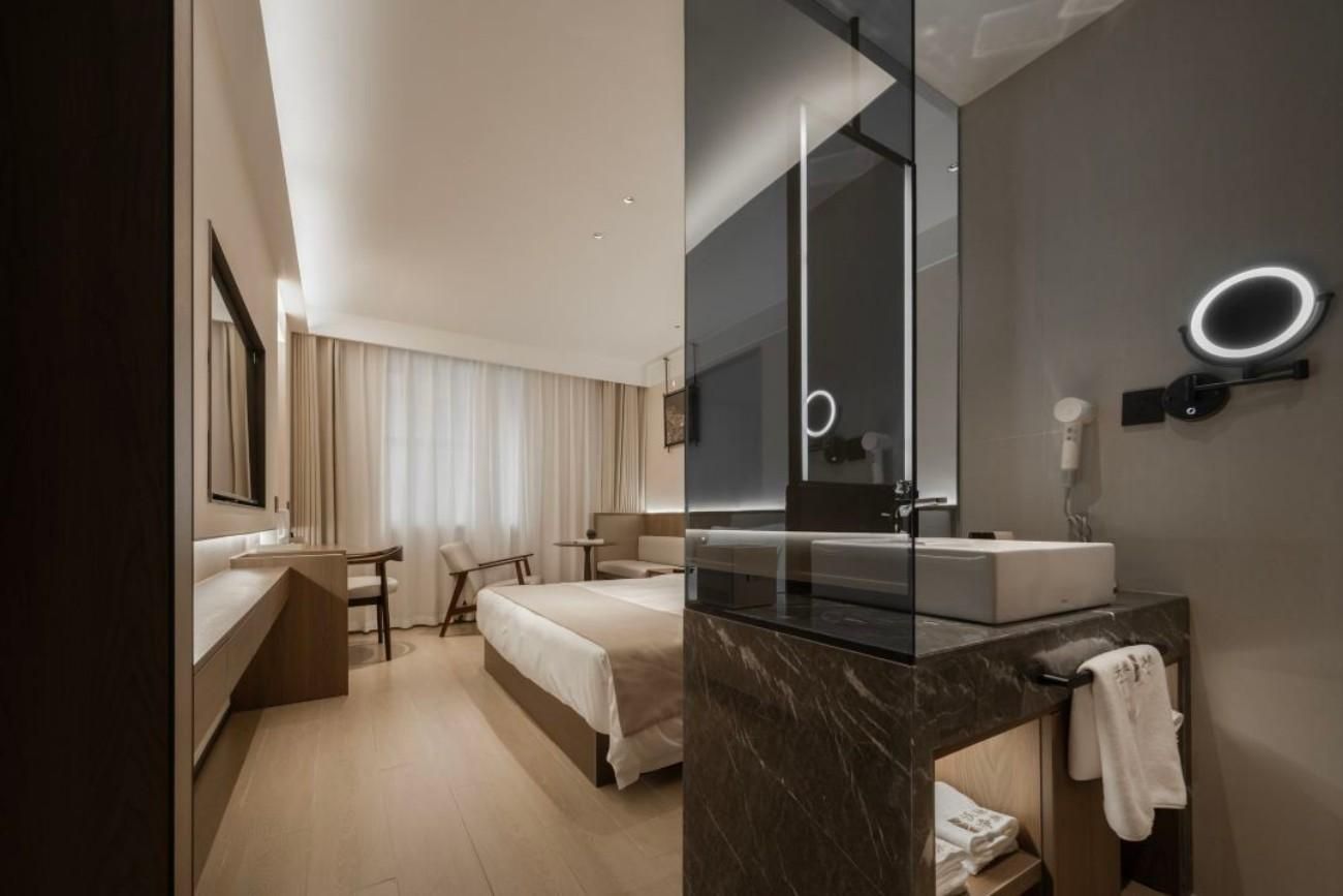 Elegant City View Queen Bedroom