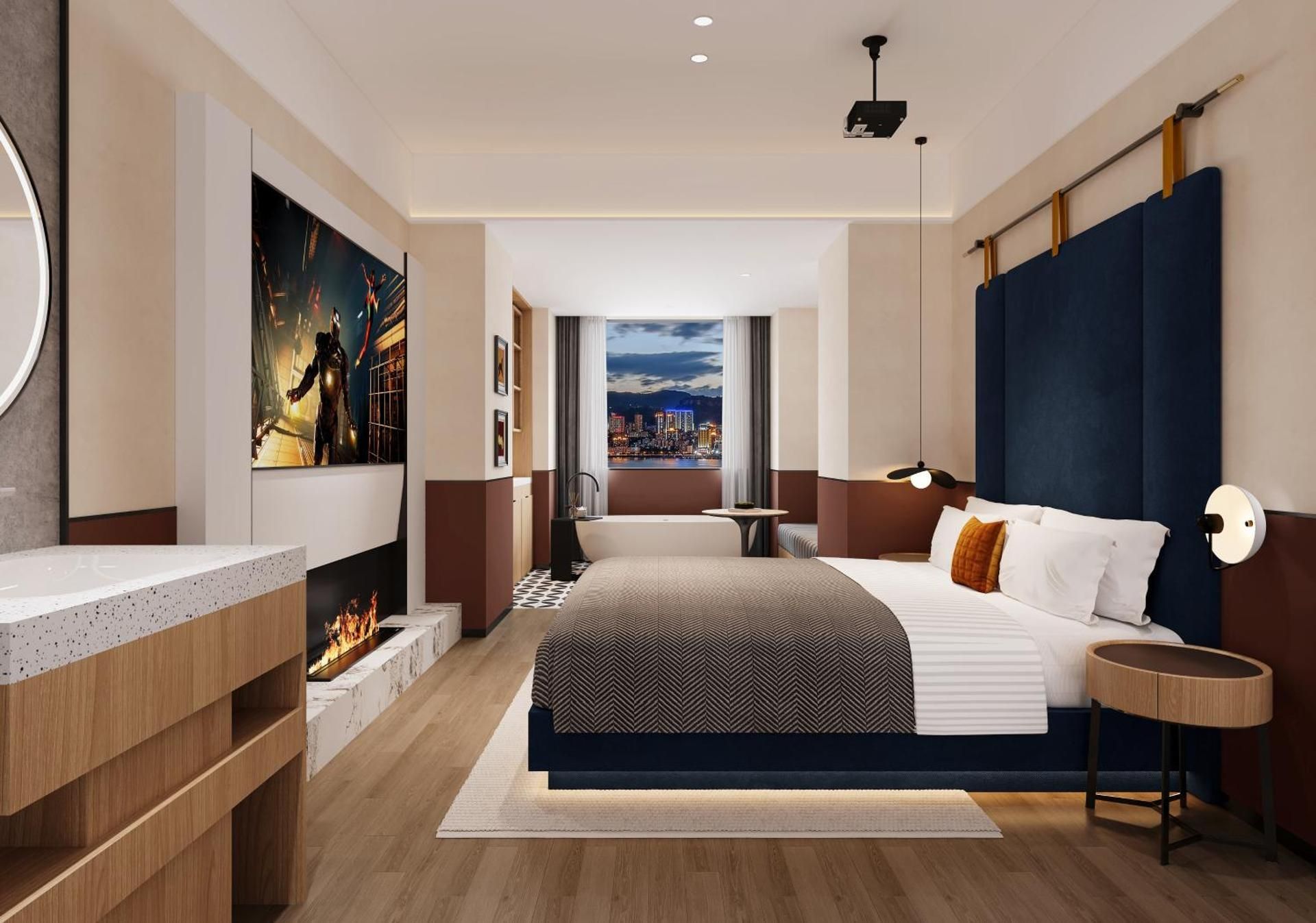 River view bathtub room