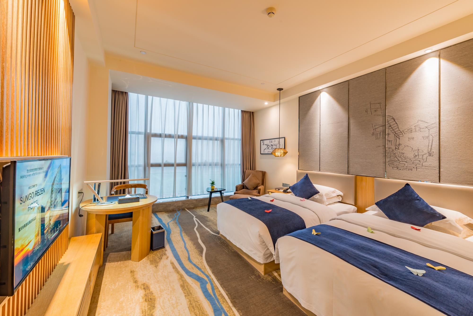 Rezen Hotel Chongqing Shanggao Light Luxury Twin Room