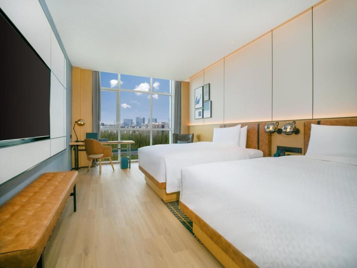 Premium Double Room, Guest room, 2 Double, City view