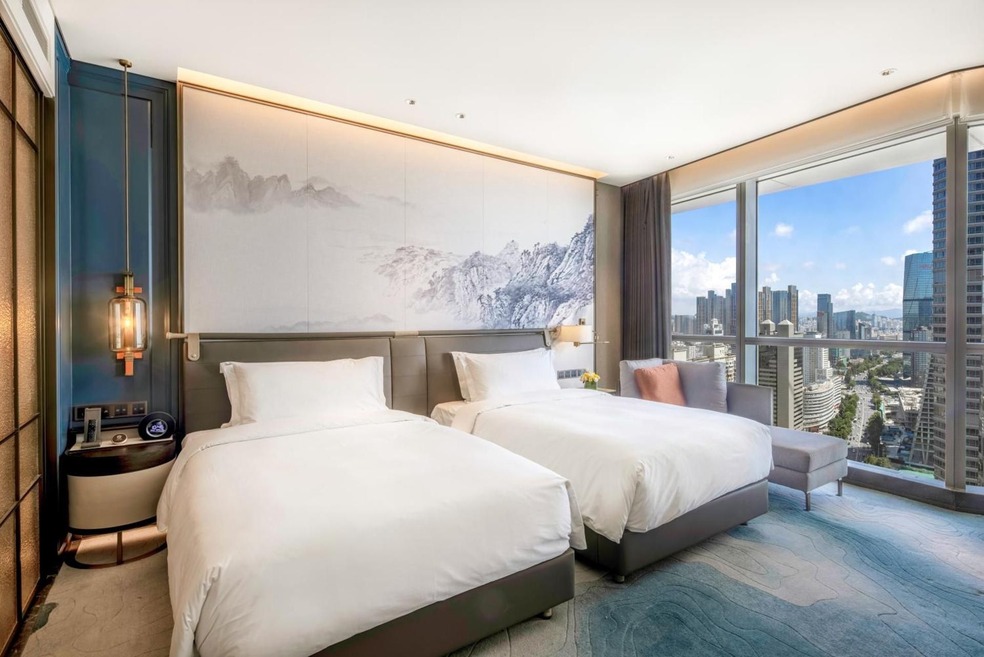 Side Sea View Double Room with 2 Single Beds