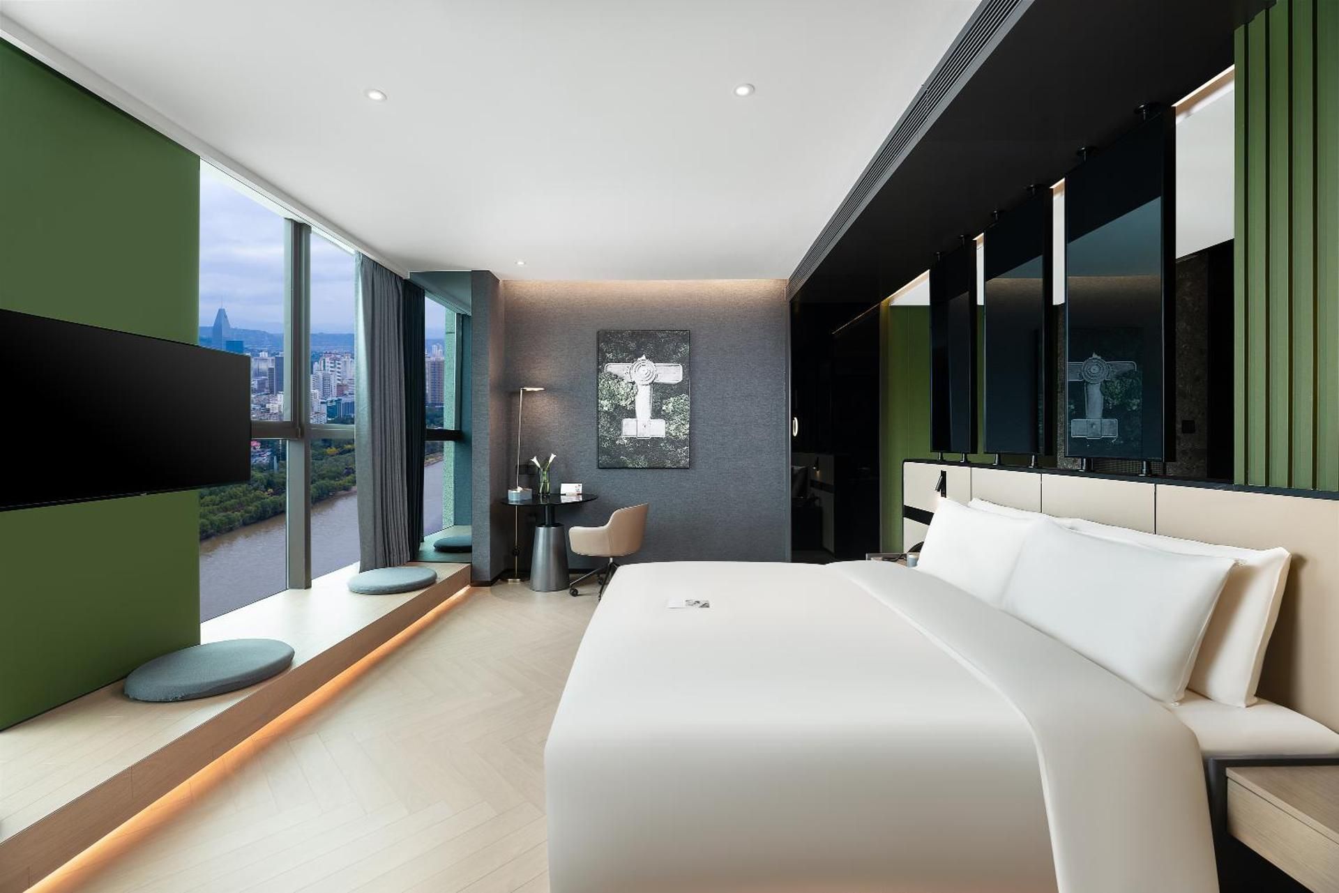 Atour S Hotel Lanzhou Convention Center High Altitude River View Double Room with Shared Toilet