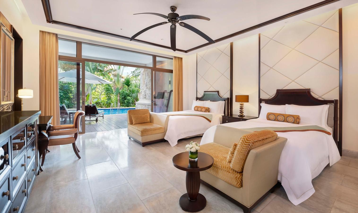 Lagoon Room, Guest room, 2 Queen, Lagoon view, Pool access, Balcony