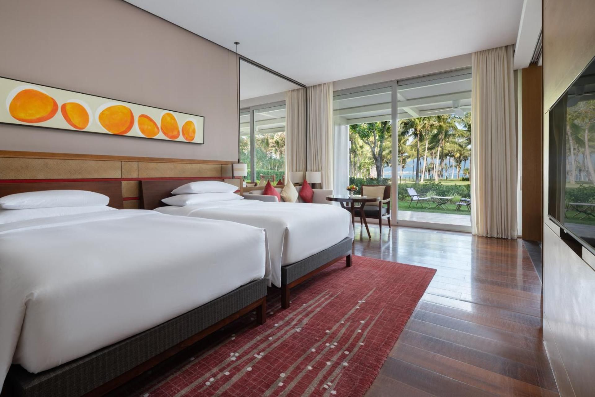 2 Twin Beds Courtyard With Ocean View