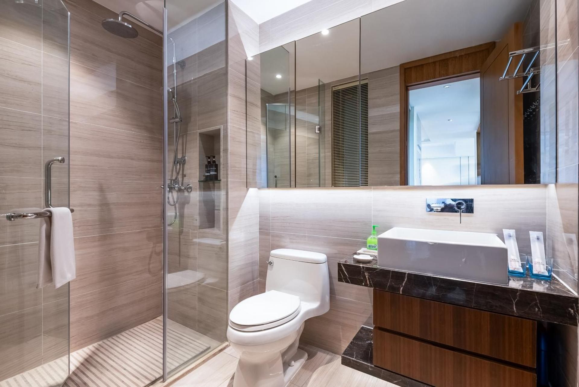 Light Luxury Garden-View Two-Bedroom Suite (Living Room, Kitchen, Balcony, Fridge, Washing Machine)