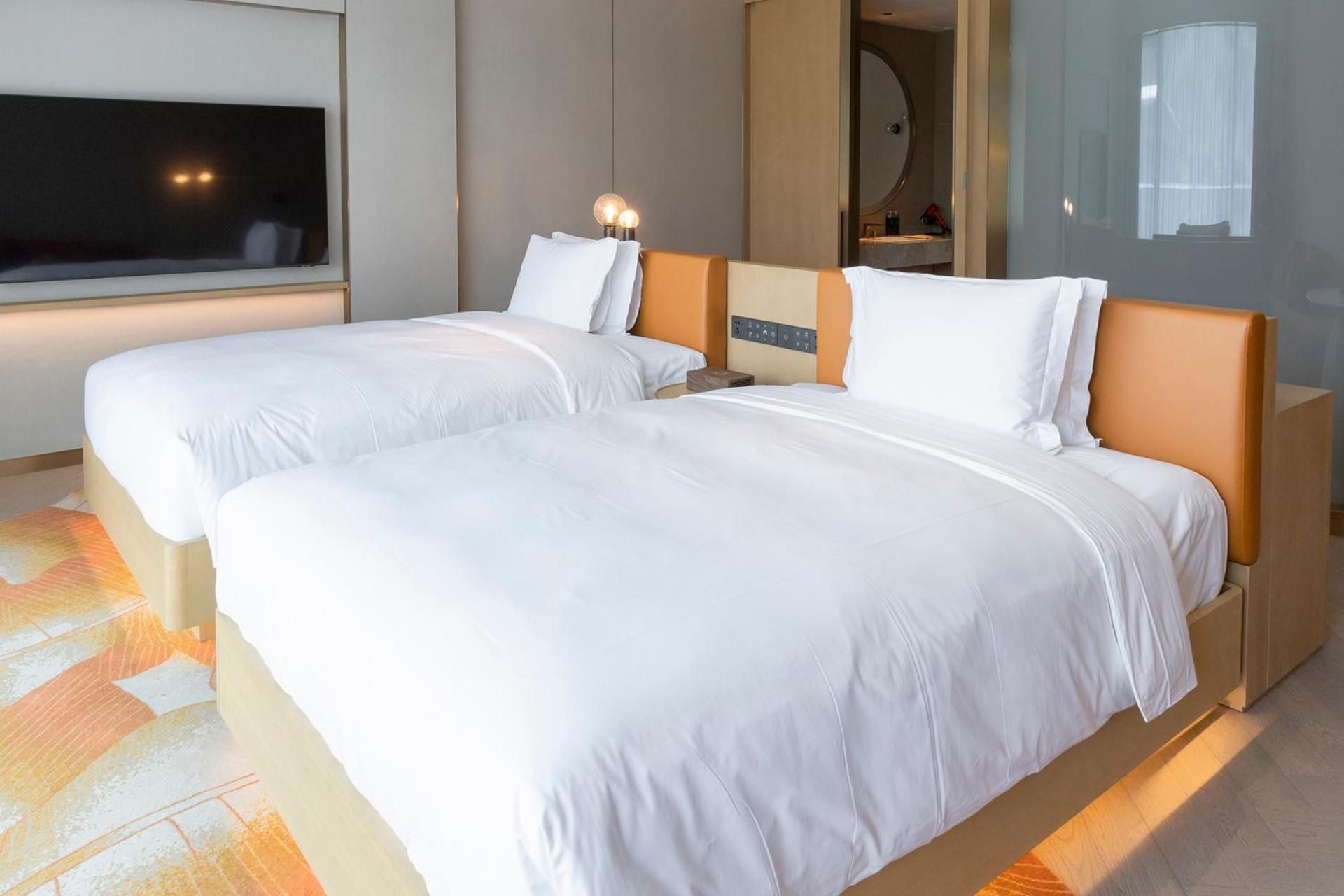 Premium Double Room with Two Double Beds and Courtyard Access