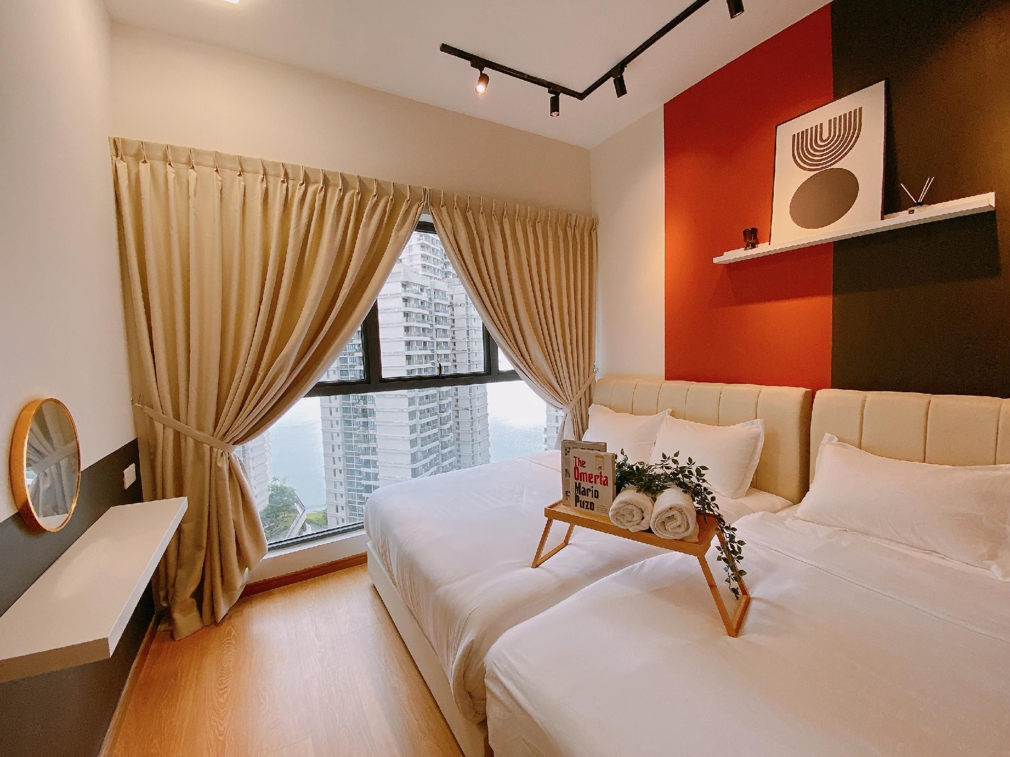 City View Family Room with Balcony