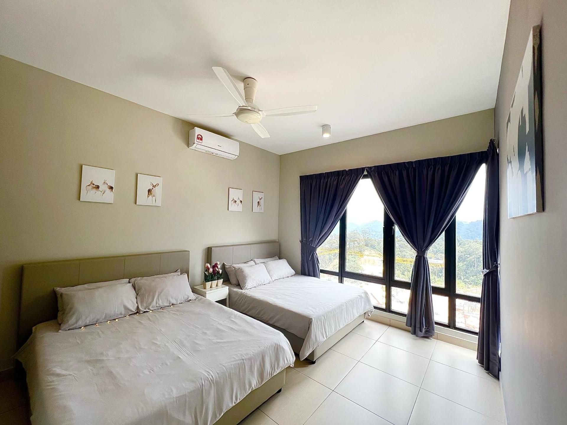 3 Room Apartment - 2 Bedroom and 1 Living Room with Balcony