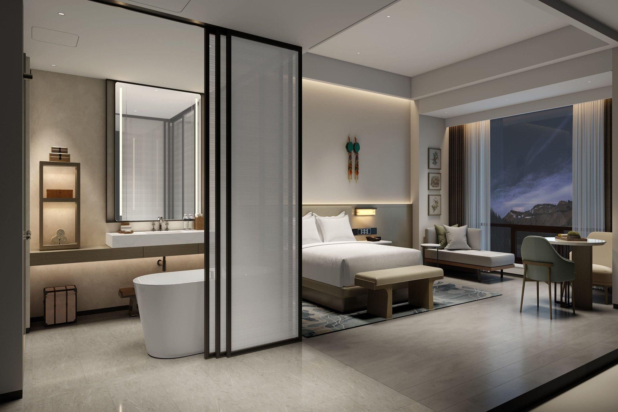 Delta Hotels Jiuzhaigou Executive King, Guest room, 1 King, City View