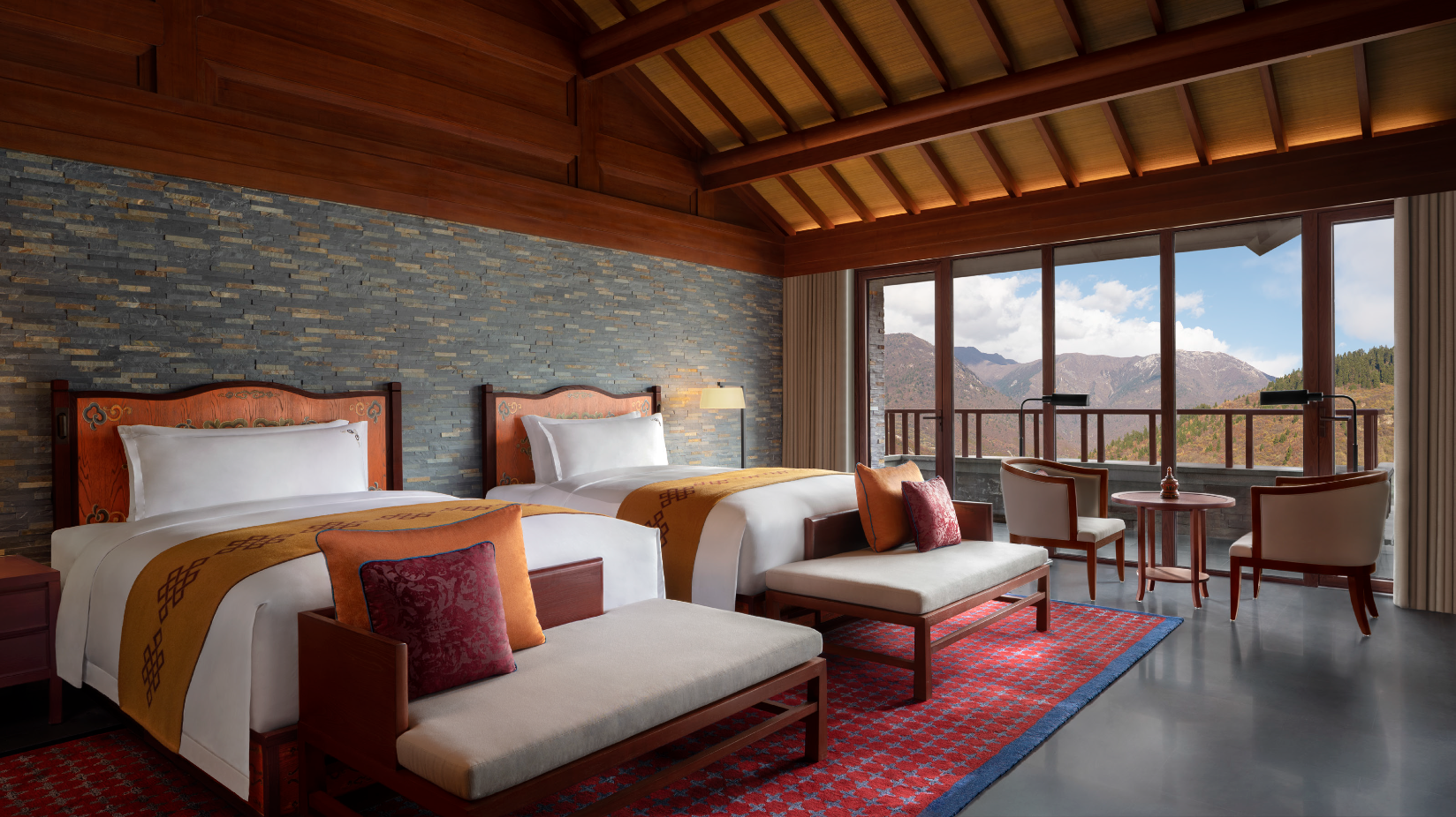 Zhongcha Villa, 3 Bedroom Villa, Bedroom 1: 1 King, Bedroom 2: 1 King, Bedroom 3: 2 Twin, Patio