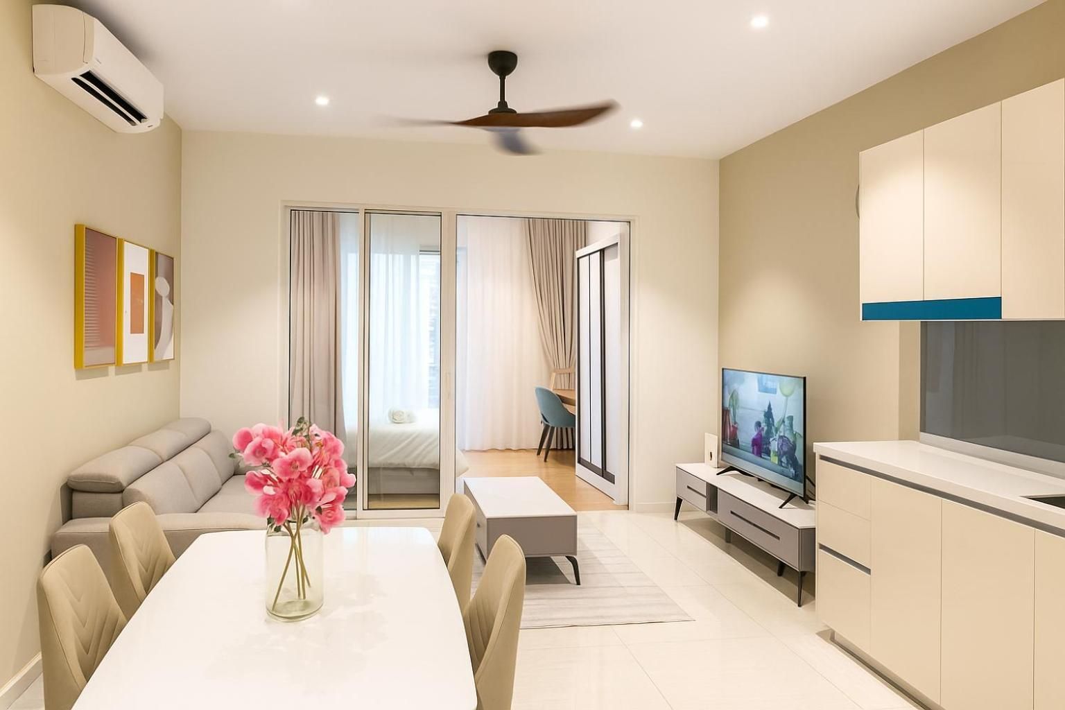 One-Bedroom Apartment with Balcony and City View