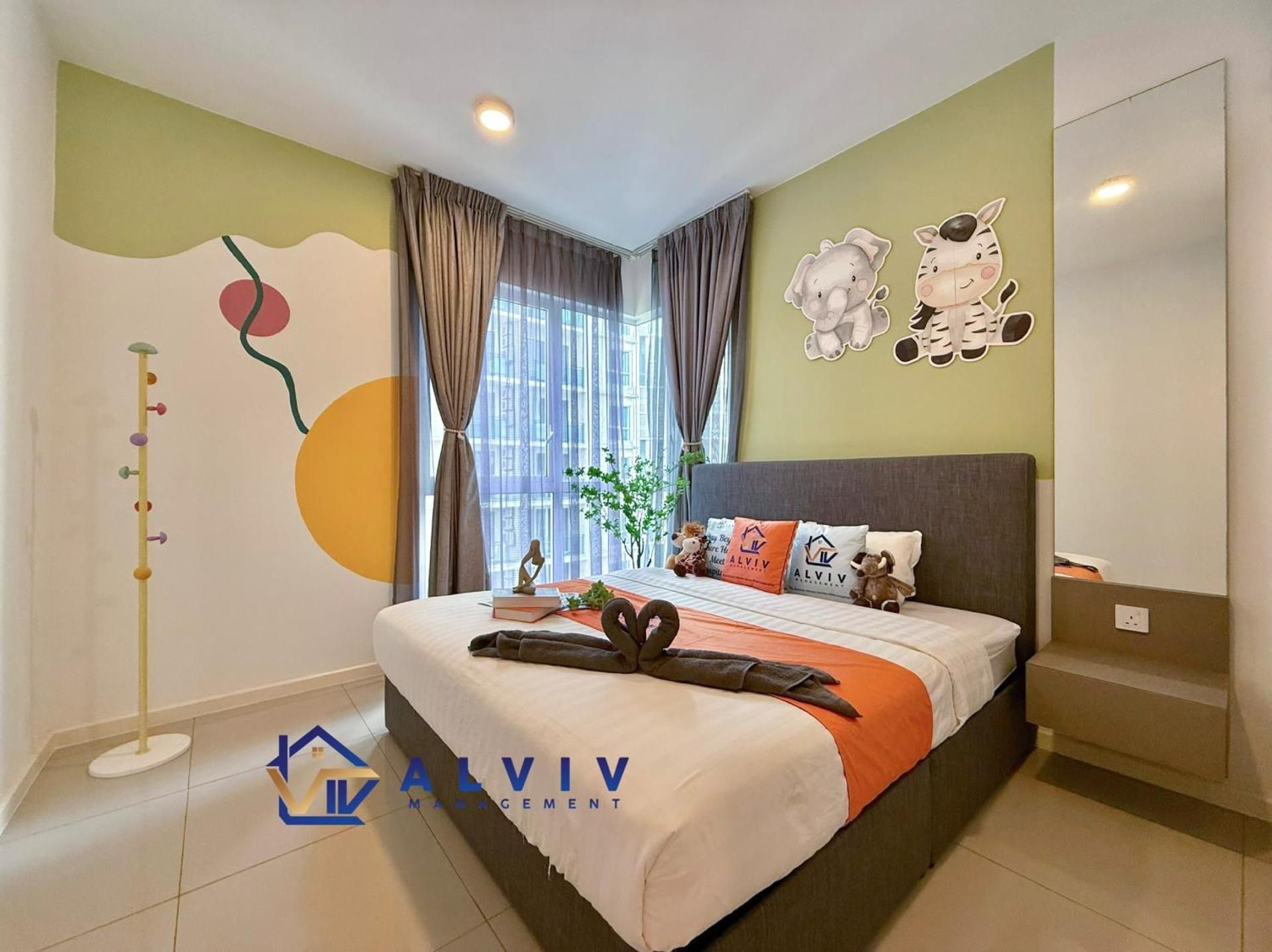 Safari Theme Three-Bedroom Apartment with Kids Playground