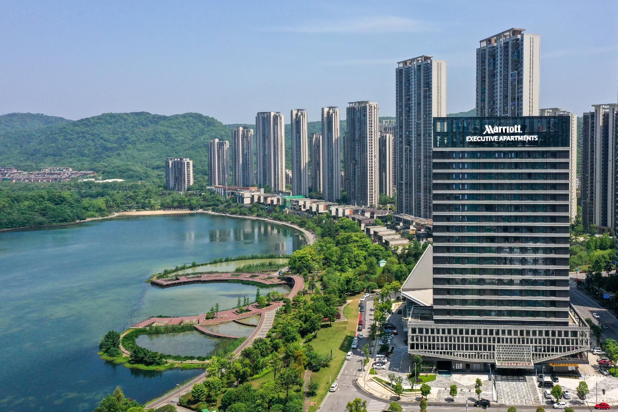 The Meixi Lake, Changsha Marriott Executive Apartments 3 Bedroom Suite, Lake view, Corner room, High floor