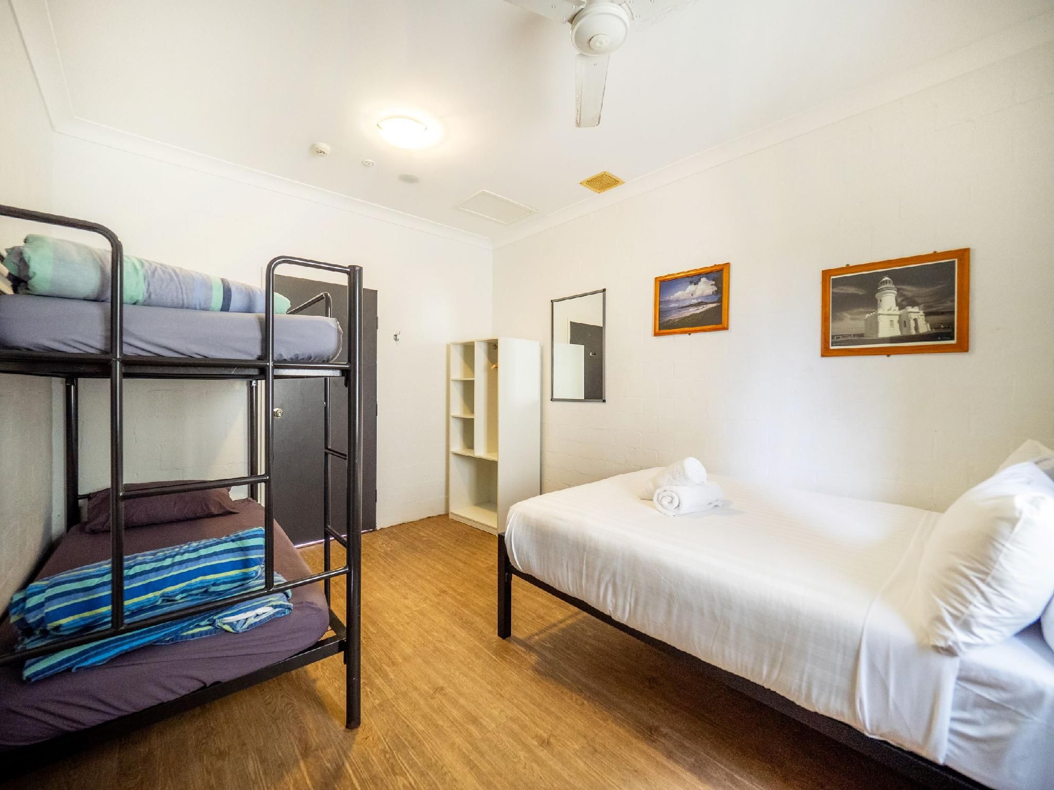 Double and 2 Single Beds with Shared Bathroom