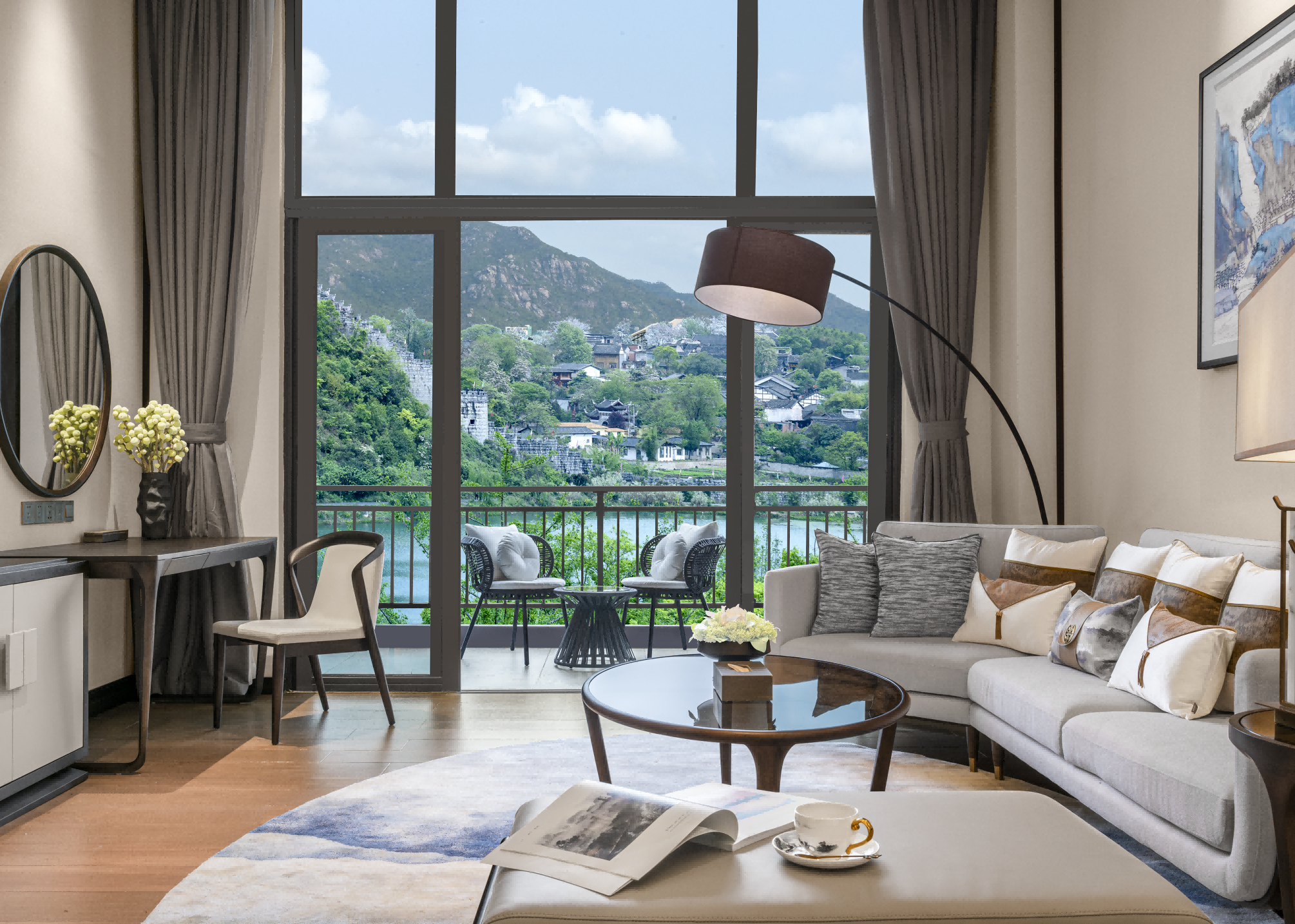 FY - Yanju Lakeview Family Room with Balcony