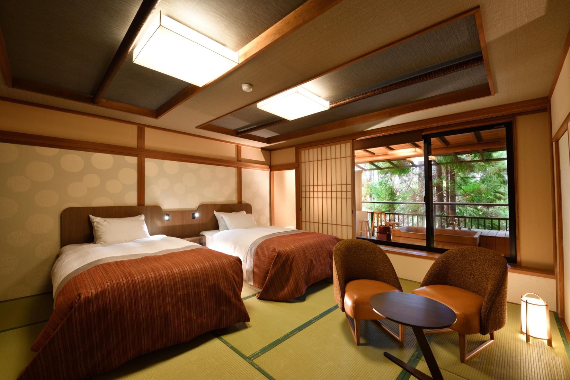 Hananosato Japanese-Style Twin Room with Private Open-Air Bath