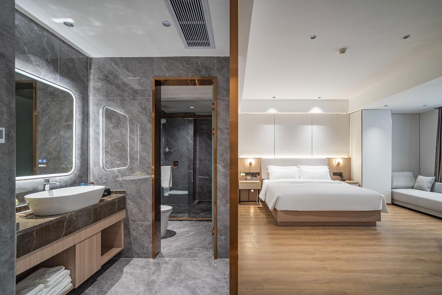 Poltton International Service Apartment Zhanjiang Xuwen Chengdong Avenue Dossen - Bed Room With City View 2