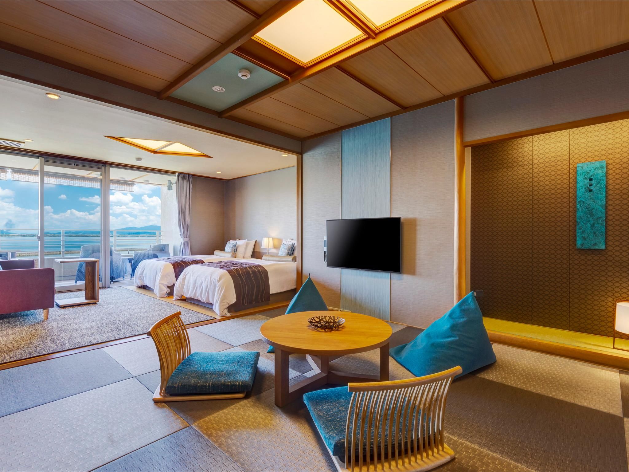 Biwa No Kaze Japanese-Western Style Room with Private Natural Hot Spring Open-Air Bath - Non-Smoking
