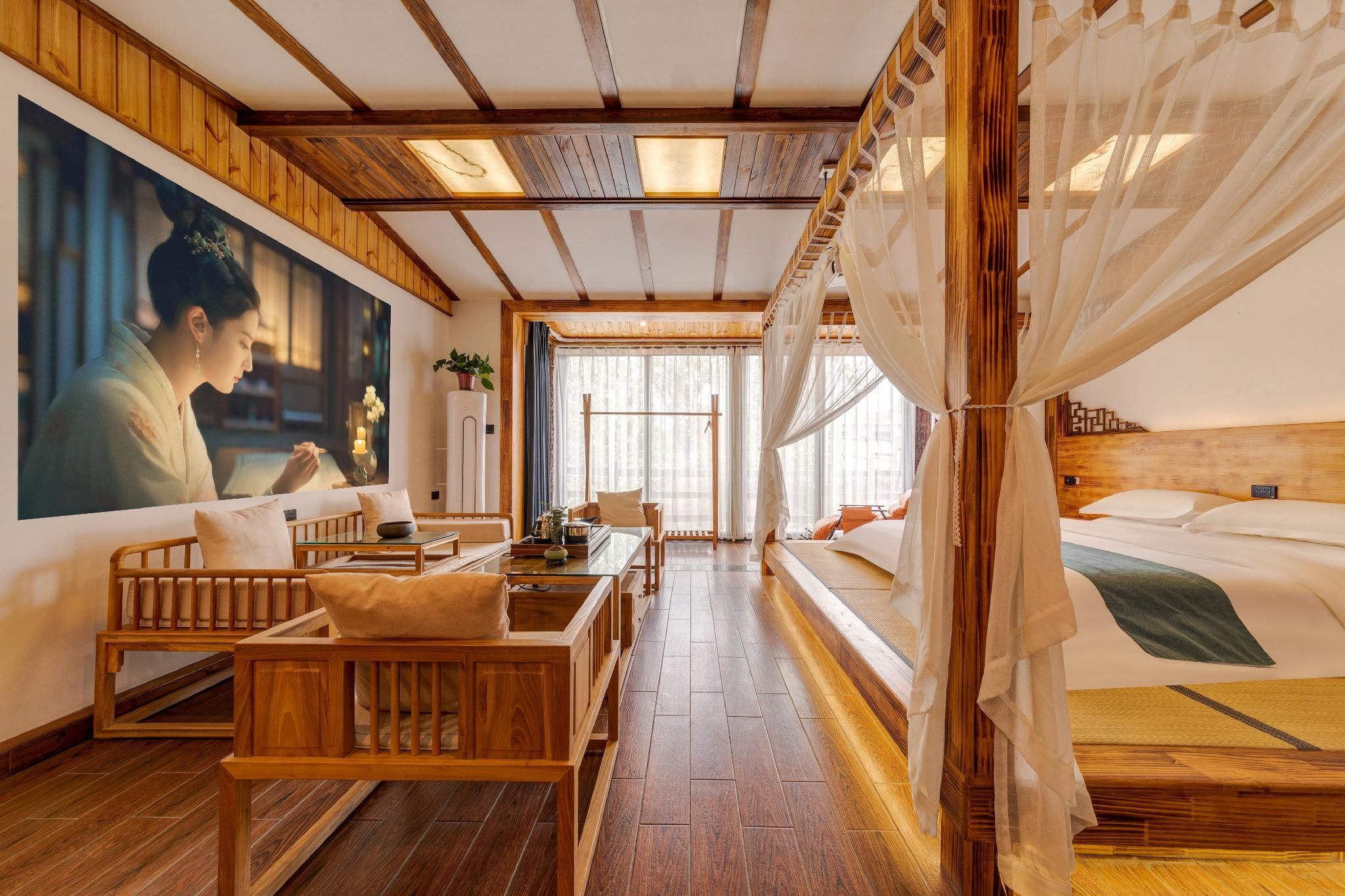 Floral Hotel· Huayin Qingping Villa Homestay Tower 1 Superior City View Room with King bed