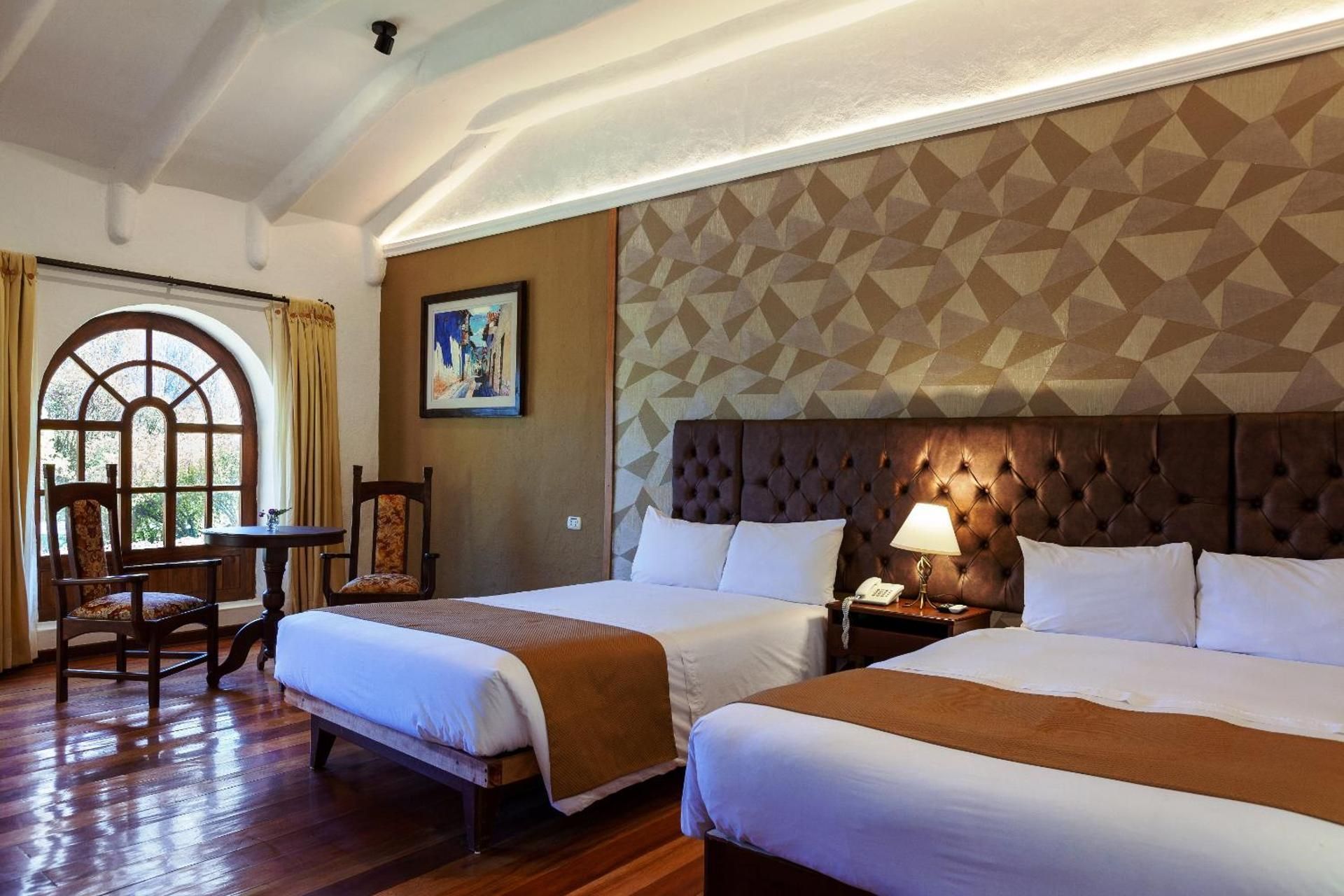 Two Double Beds with Terrace, Mountain and Garden View