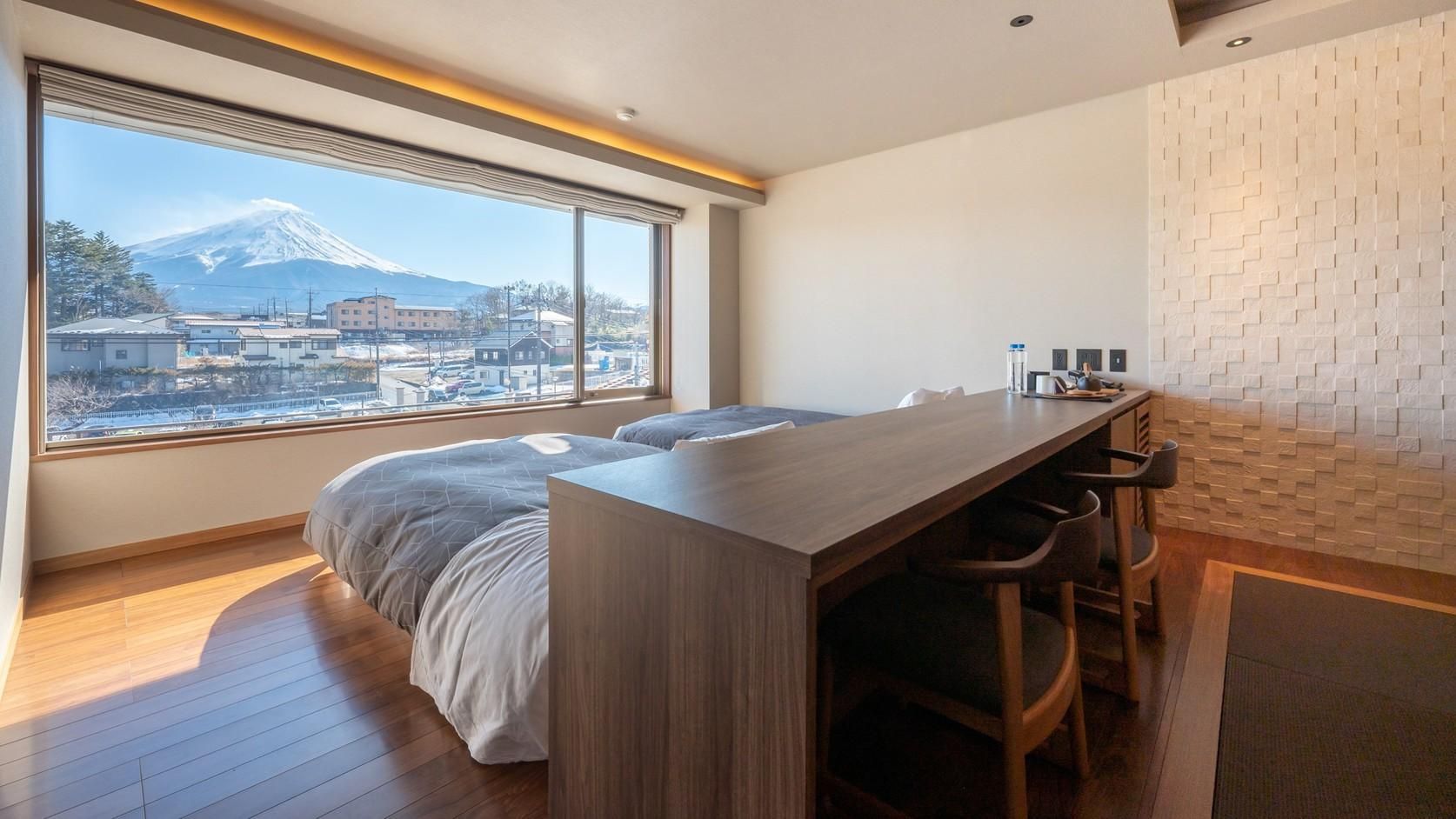 4th Floor Mount Fuji Japanese-Western Style Room with Bath and Window Side Bed