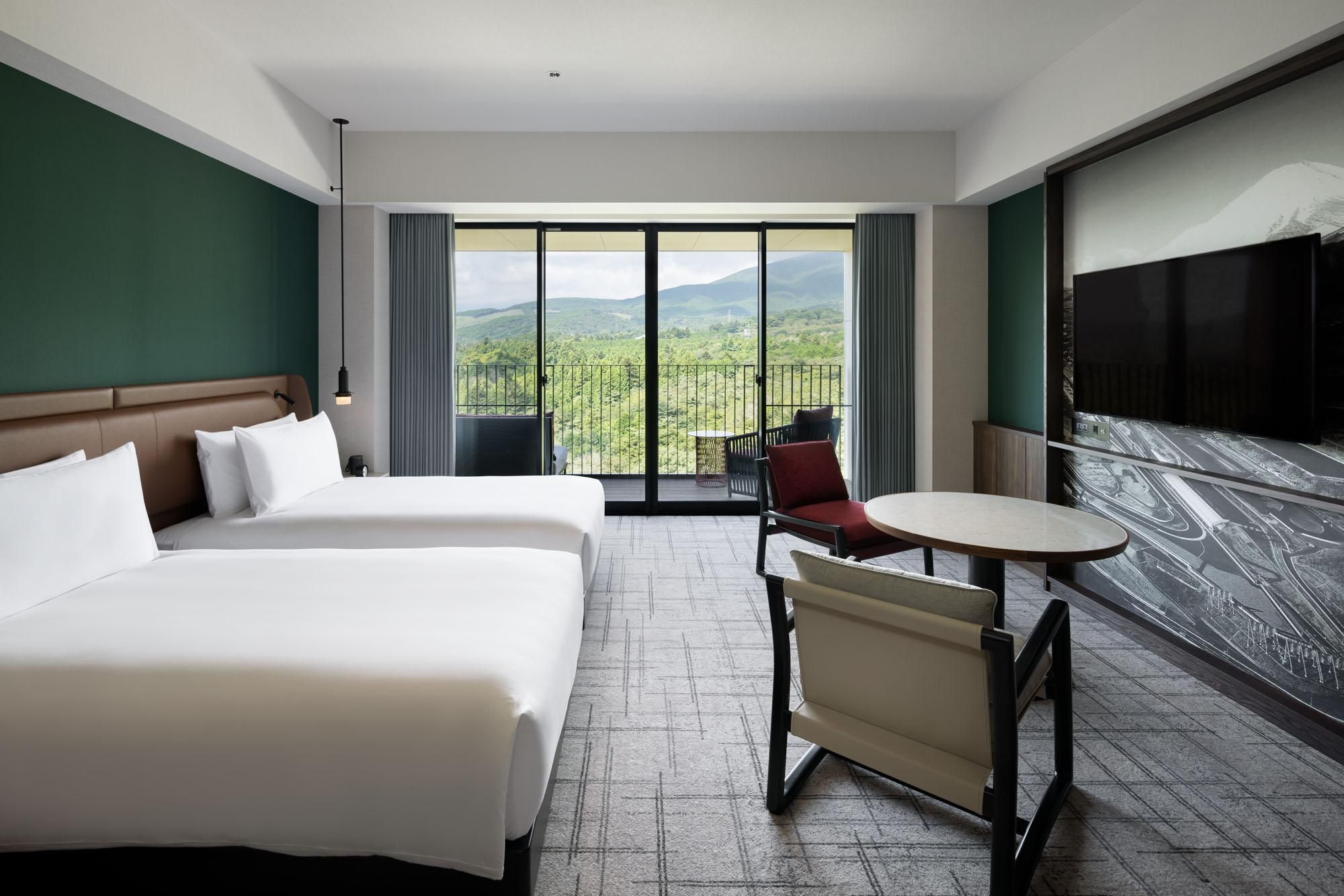2 Twin Beds, Mount Fuji View