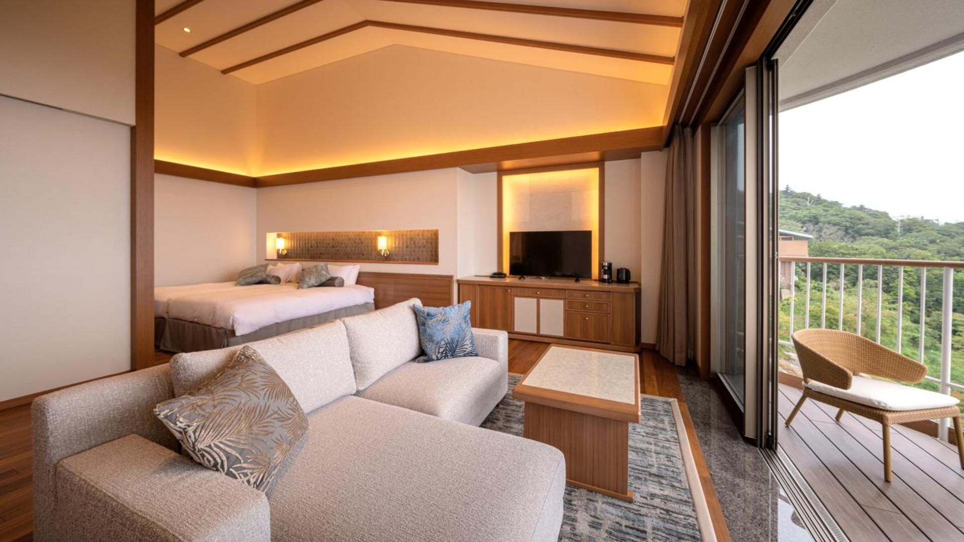 Deluxe Terrace Twin Room A with Open-Air Hot Spring - 4th Floor (West Building)