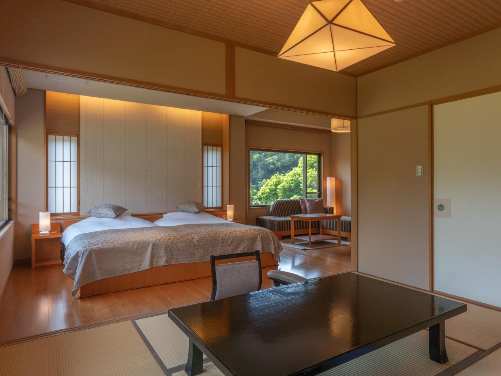 2nd Floor Corner Japanese-Western Style Room with Semi Open-Air Bath