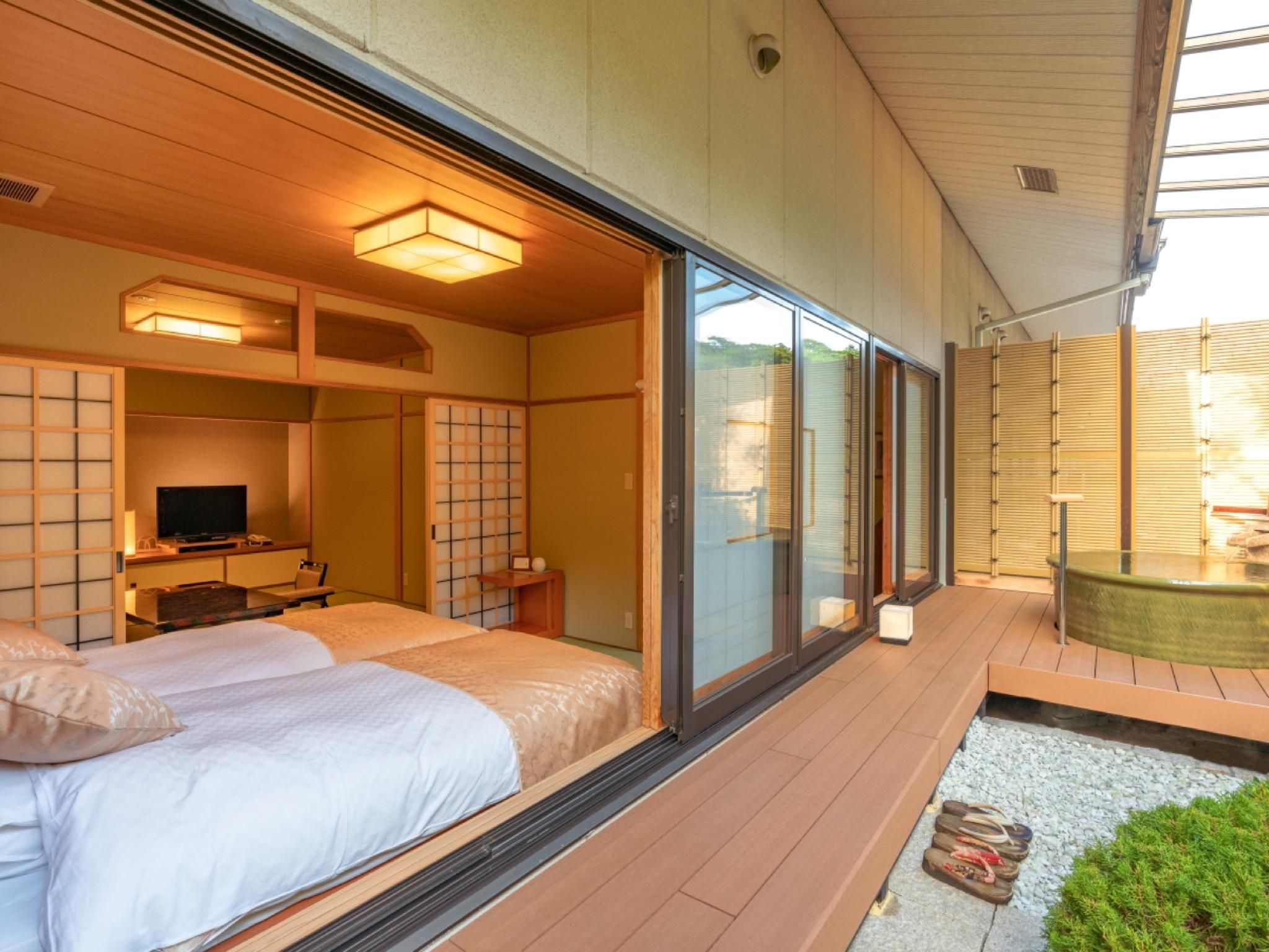 2nd Floor Japanese Style Room with Open-Air Bath, Semi Open-Air Bath and Garden