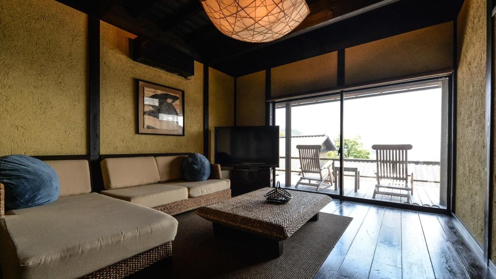 Japanese-Style Maisonette Room with Open-Air Hot Spring Bath, Sea View【HOTARU】