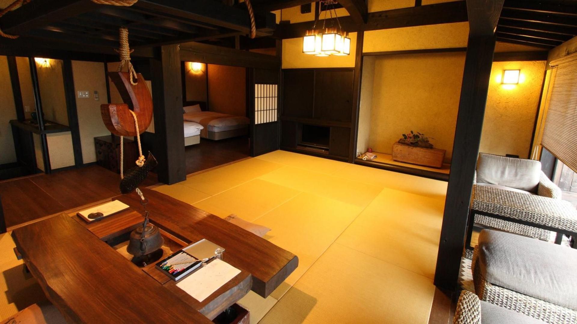 Twin Room with Tatami Area and Open-Air Hot Spring Bath, Sea View【TAKENOKO】