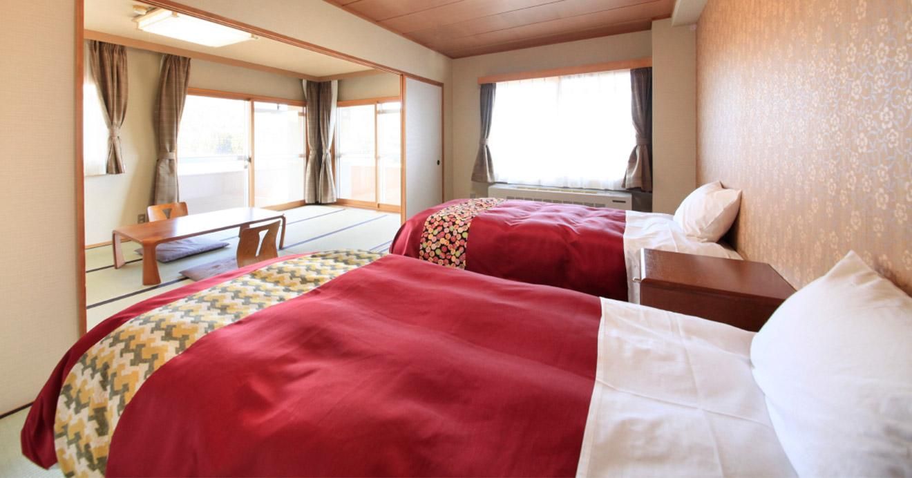Japanese-Western Style Room K with 2 Beds, 8.5 Tatami and Bathroom - Non-Smoking