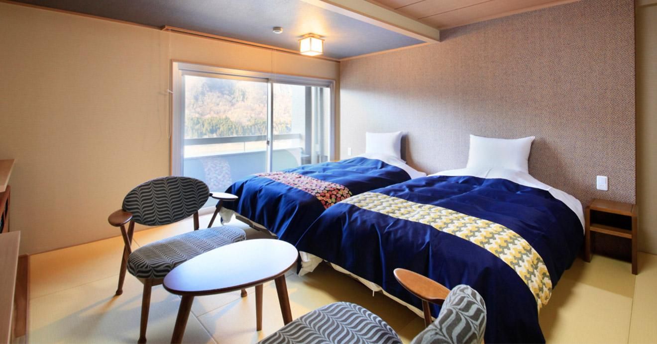 Top Floor Western Style Room L with 2 Beds and Bathroom - Non-Smoking