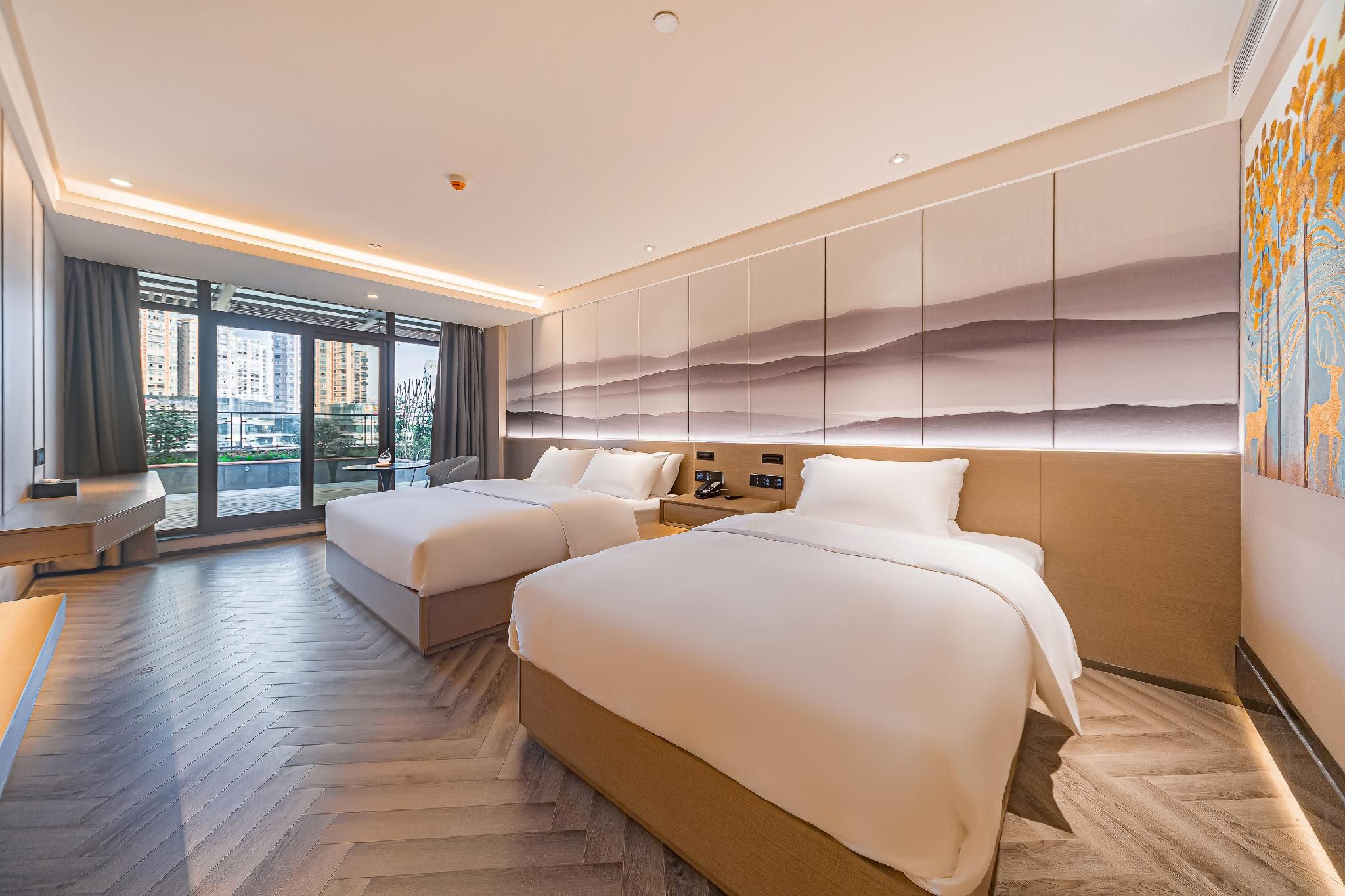 Rezen Hotel SuiniNg Meiyue Wanda Plaza Family Garden View 2