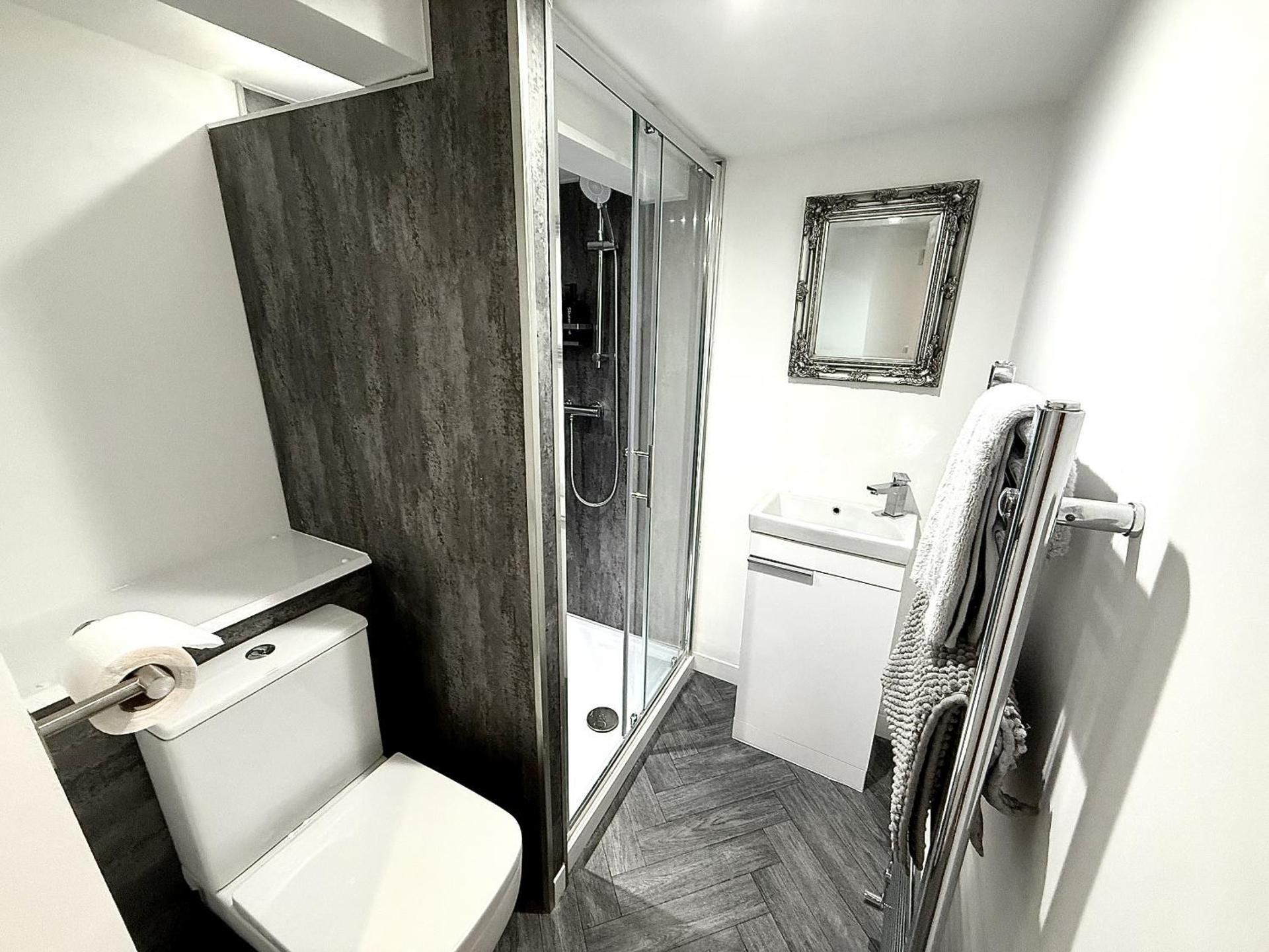 basement family suite with shower