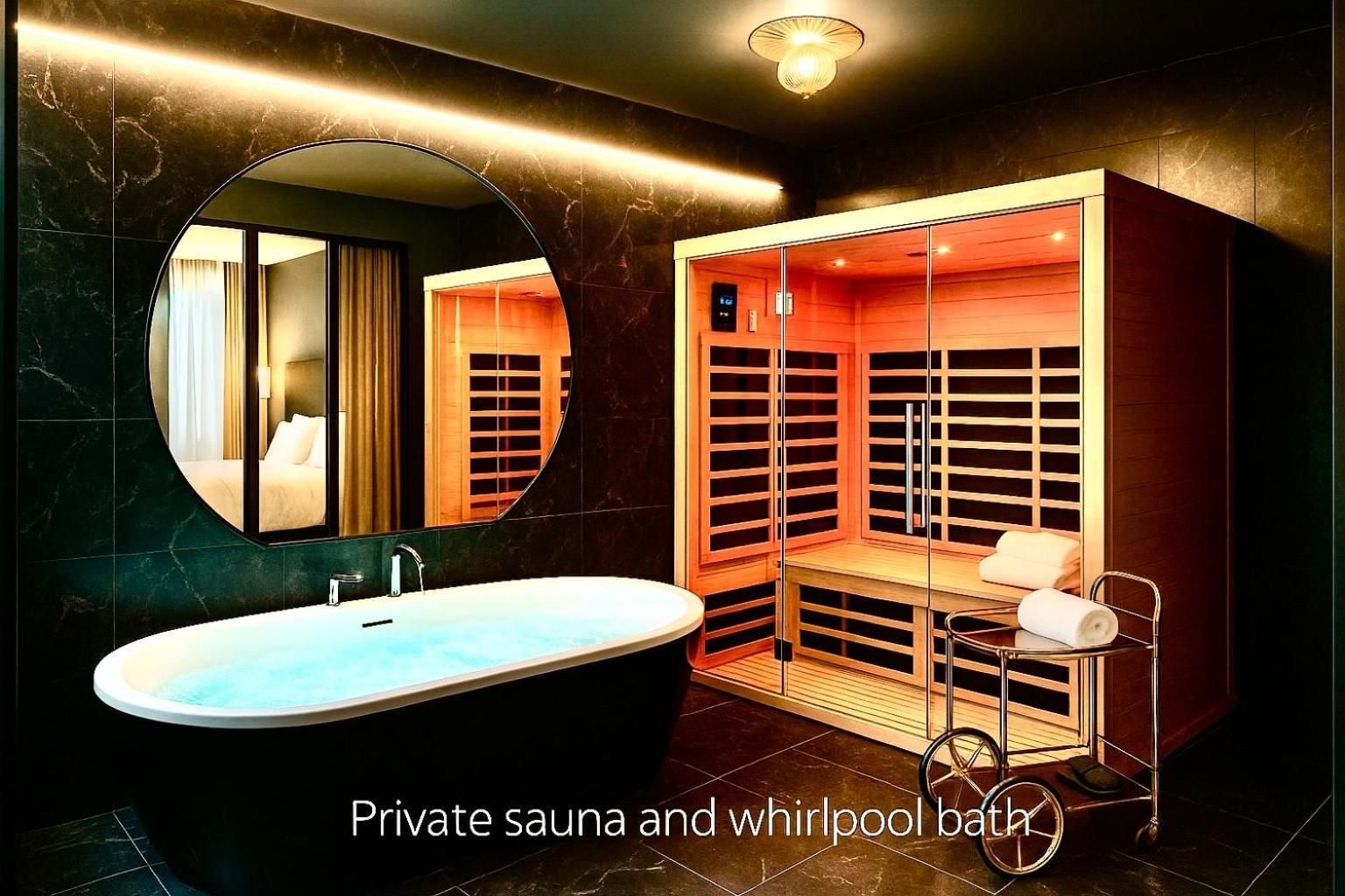 Deluxe Studio - Private Sauna & Whirlpool Bath