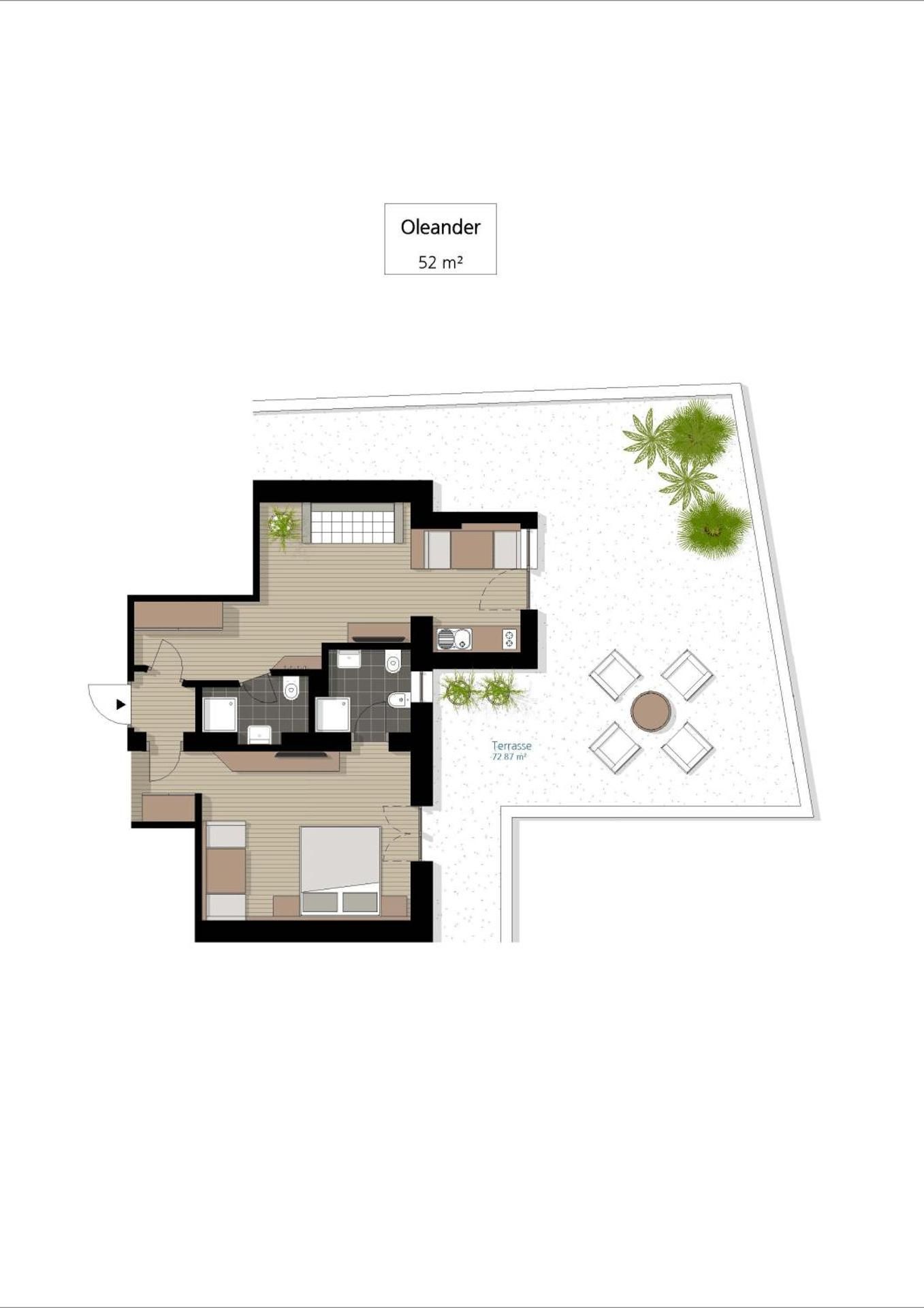 One-Bedroom Apartment with Terrace