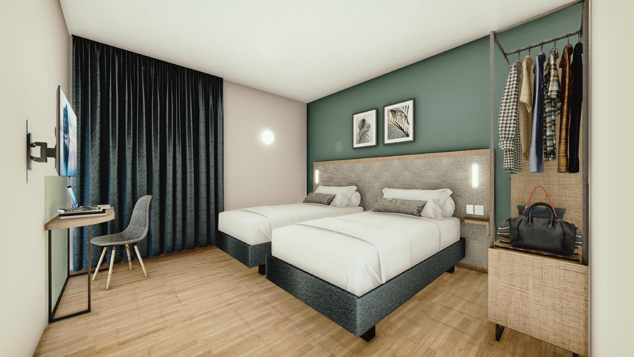2 Single Beds