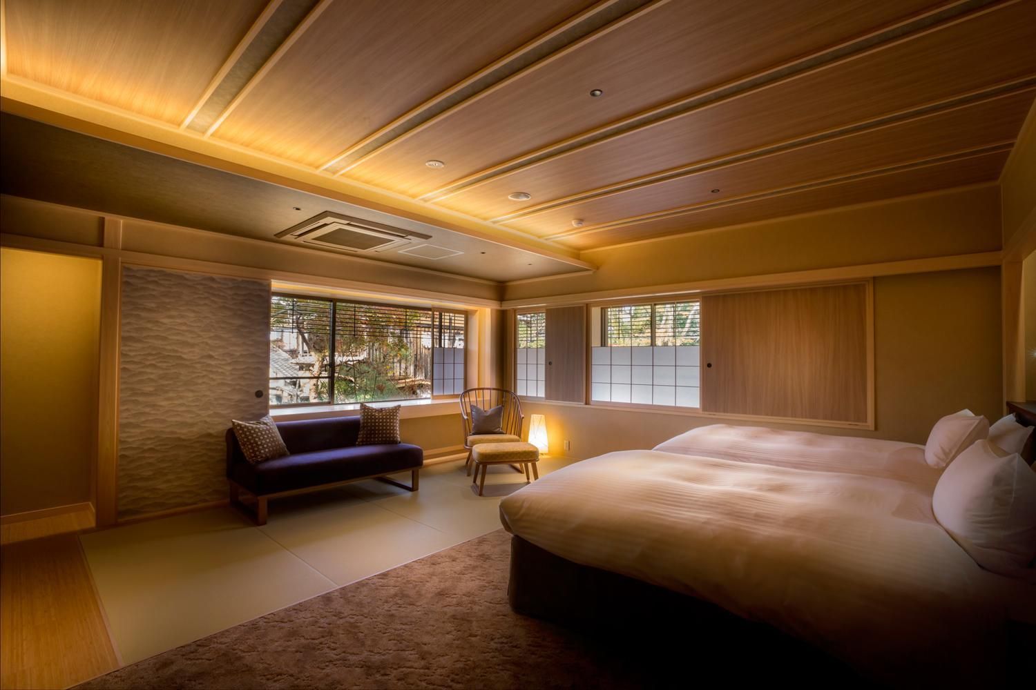 Japanese-Western Room with partial open-air bath TYPE B - Non-Smoking (2nd Floor)