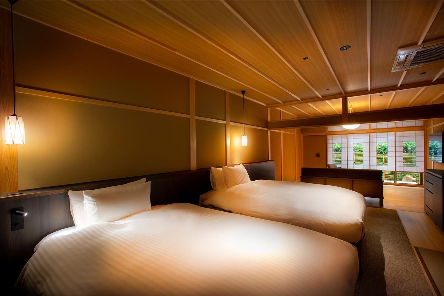 Japanese Style Twin Room with terrace -KAEDE/TSUTSUJI- Non-Smoking (1st Floor)