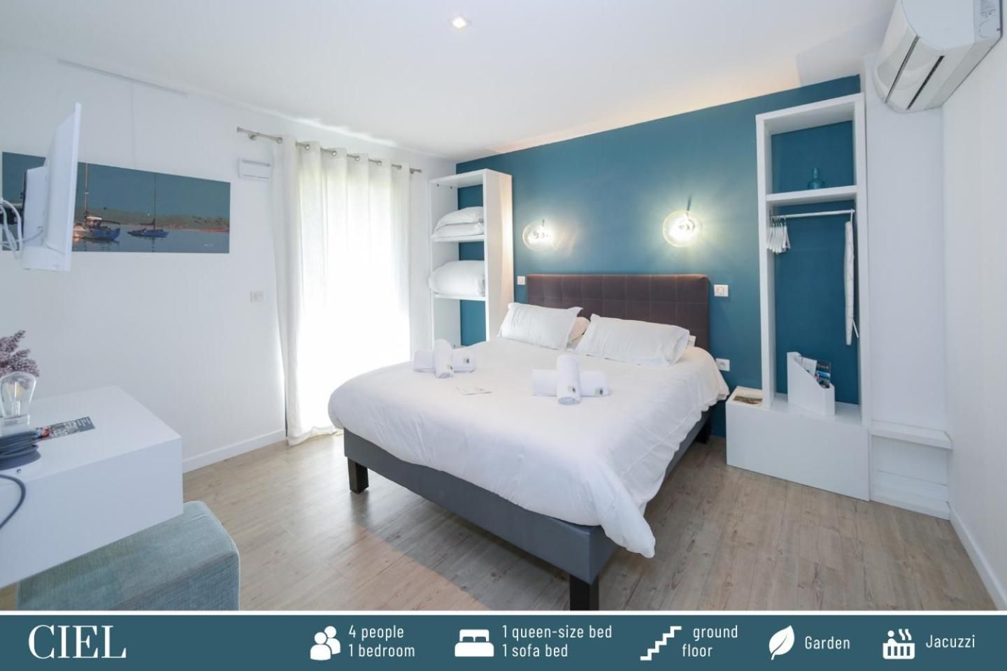 Garden Level One-Bedroom Apartment with Spa - Ciel
