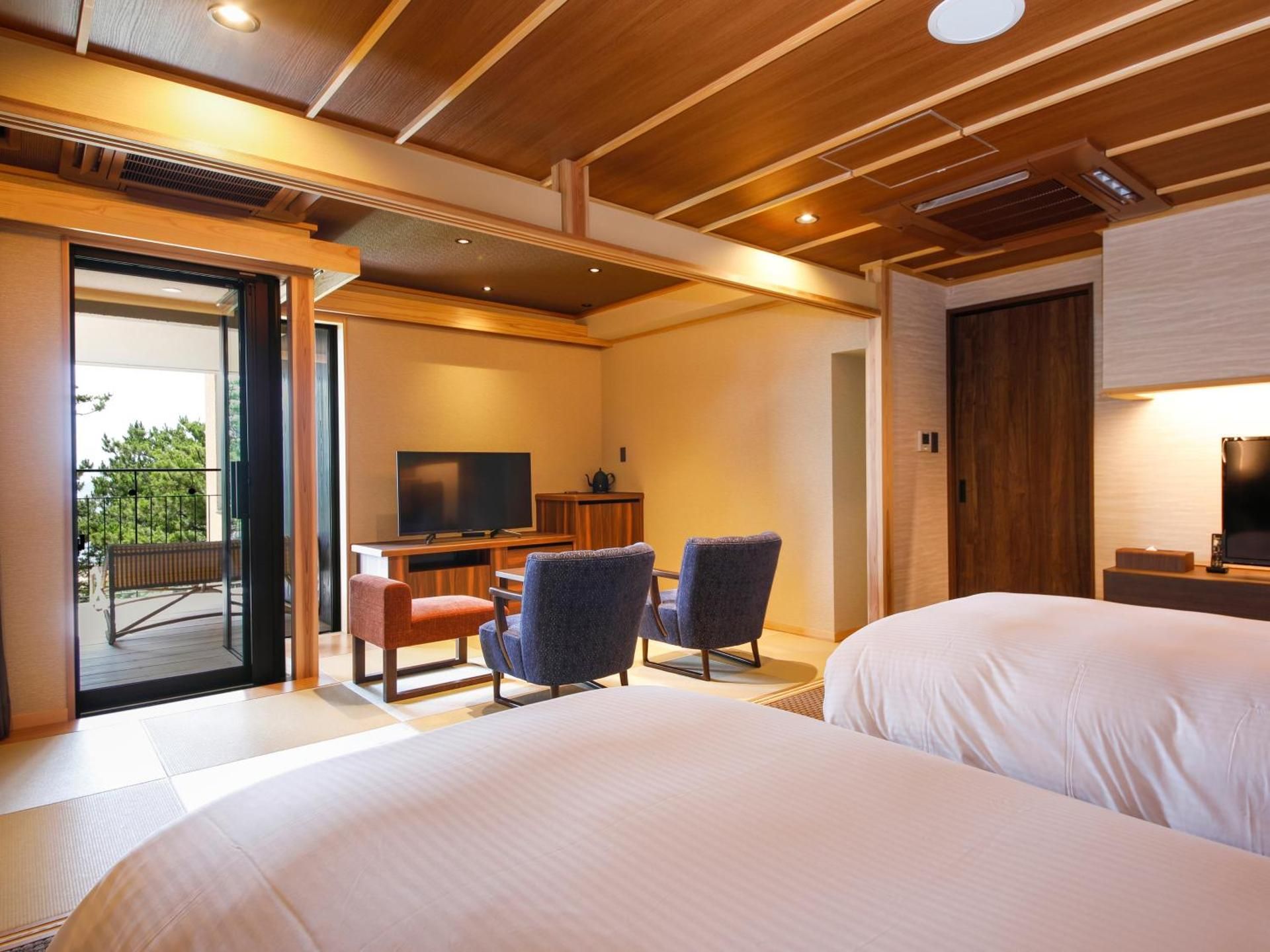 Japanese-Western Room with open-air bath TYPE F - Non-Smoking (2nd-3rd Floor)