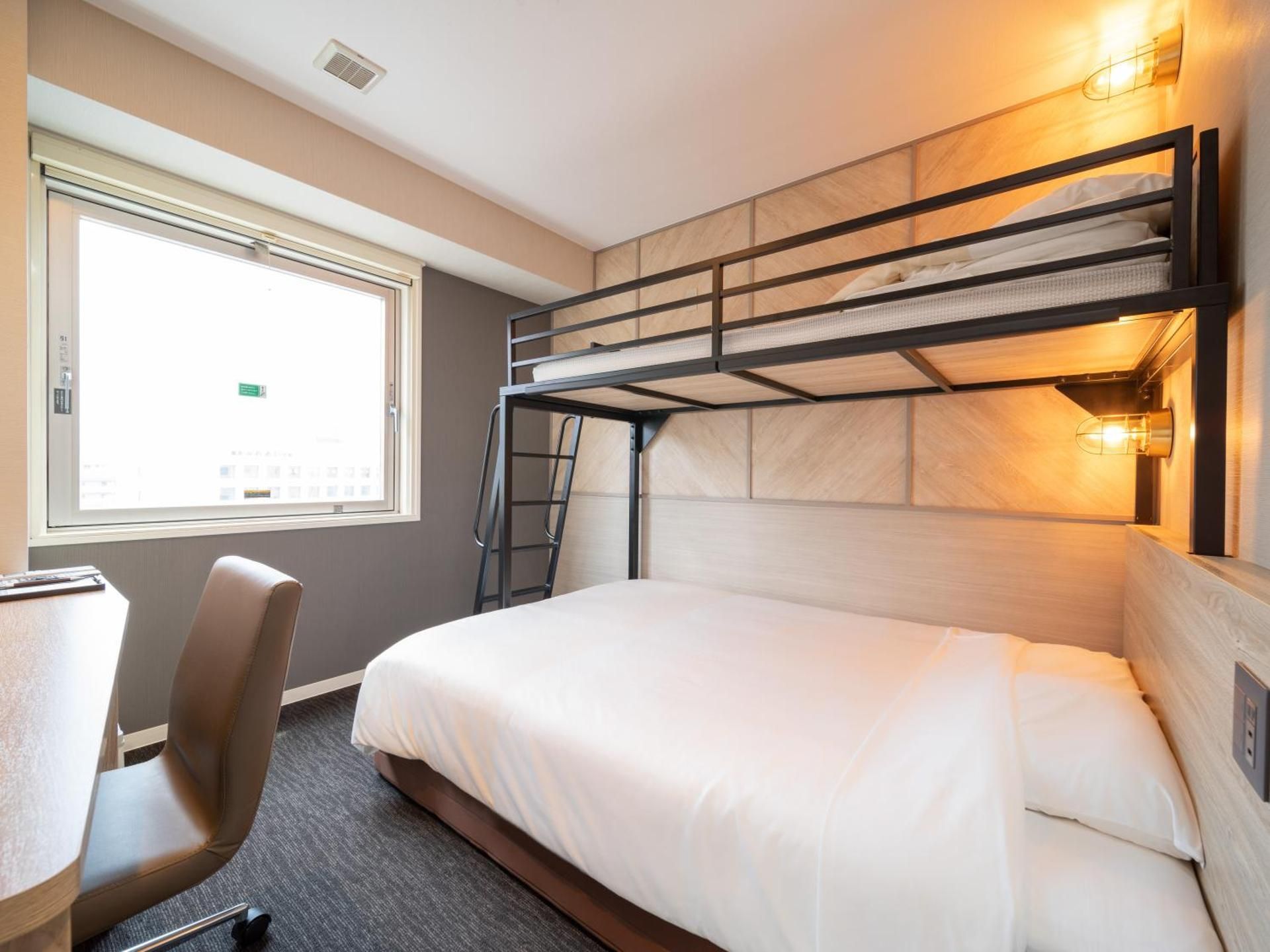 Room with Double Bed and Bunk Bed - Smoking